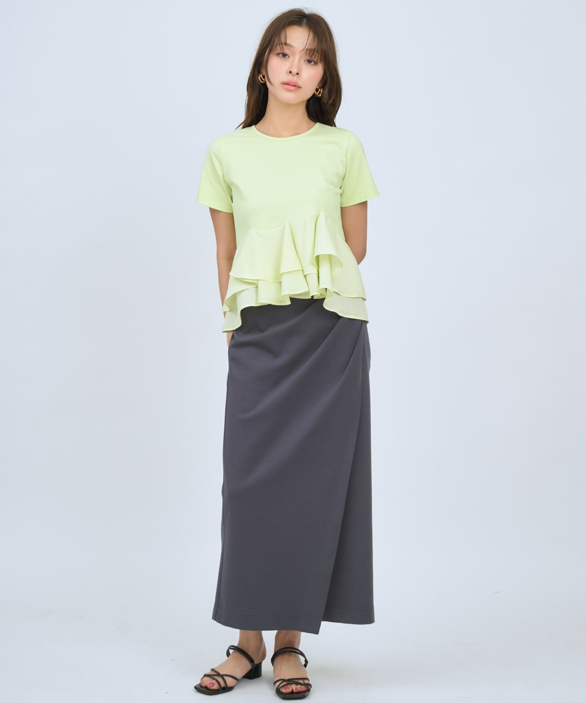 【先行予約受付中】ハイストレッチタックストレートスカート