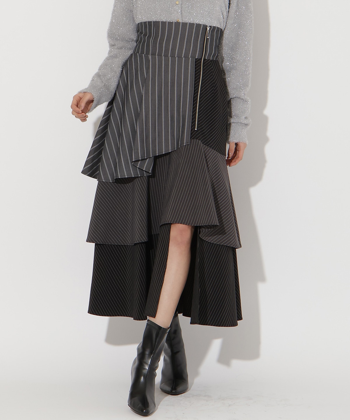 【先行予約受付中】ストライプパッチワークスカート