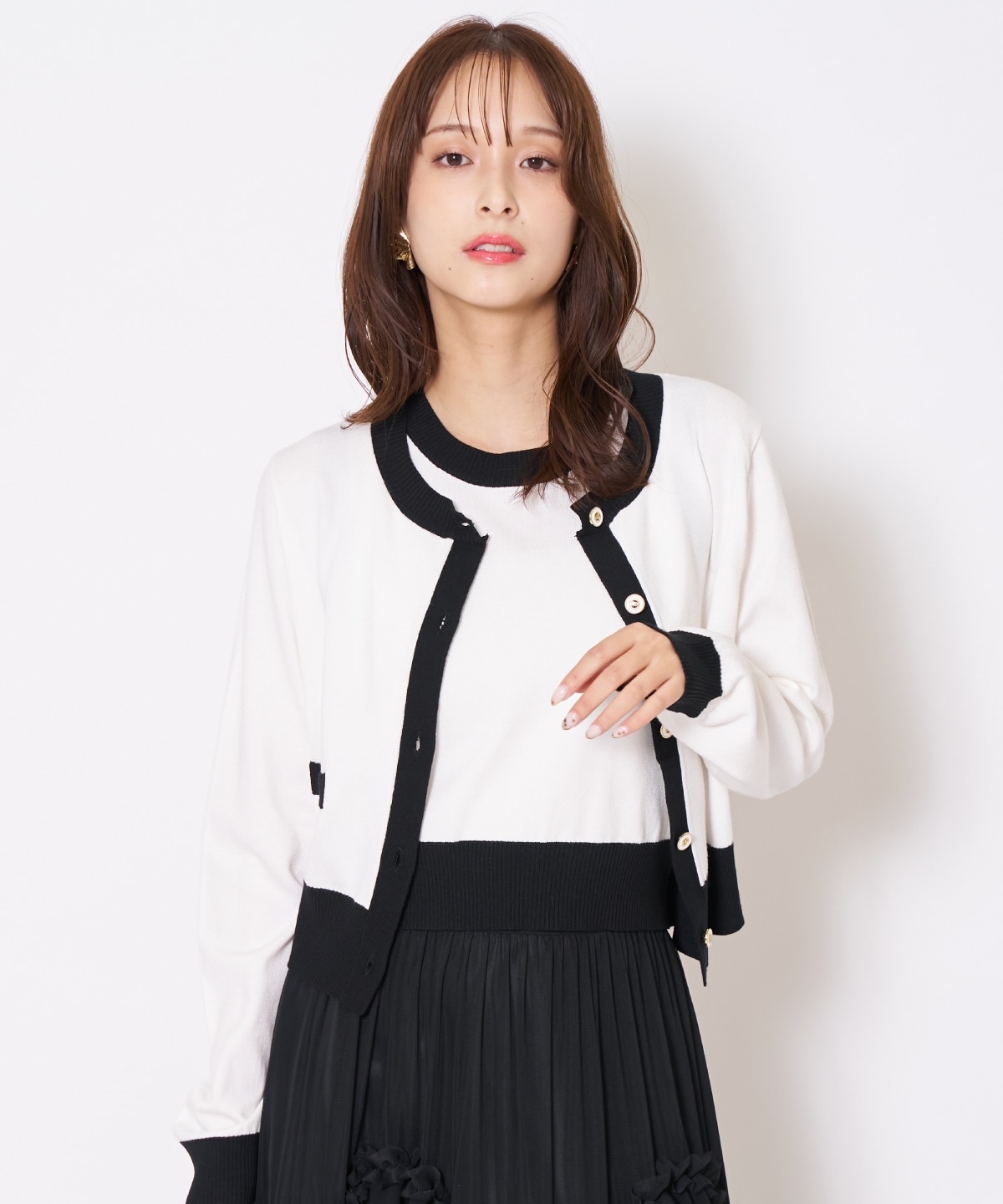 【先行予約受付中】バイカラーニットアンサンブル