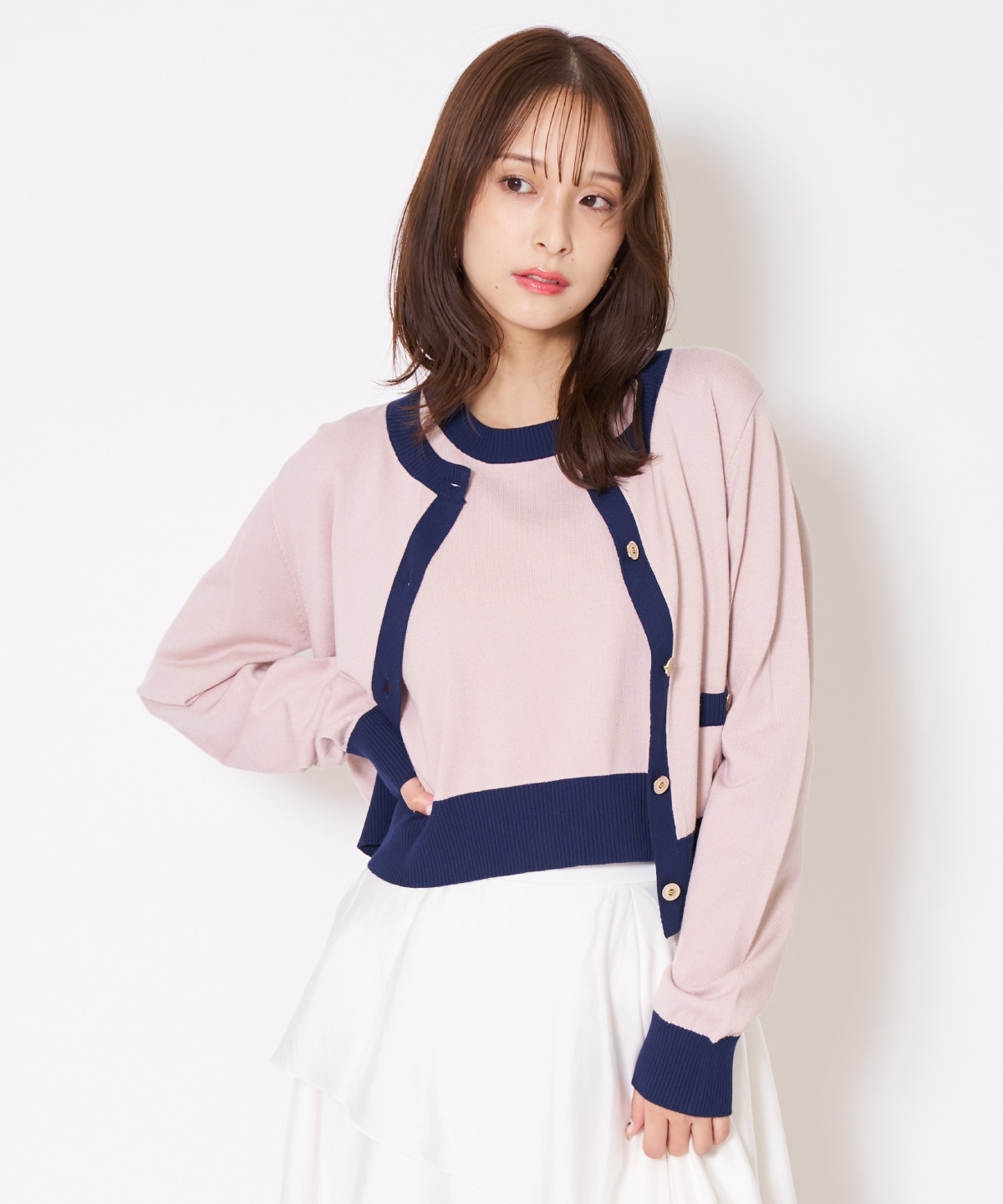 【先行予約受付中】バイカラーニットアンサンブル