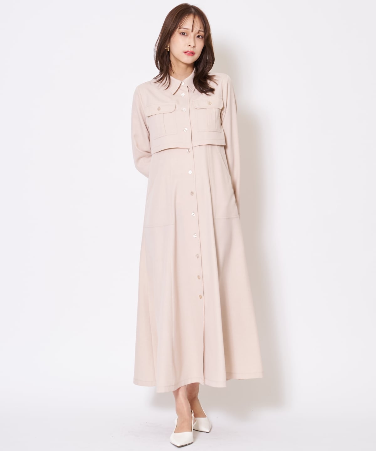 サファリシャツワンピース