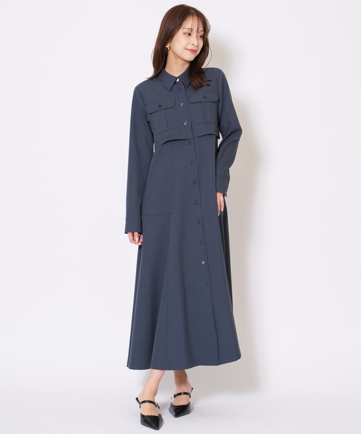 サファリシャツワンピース