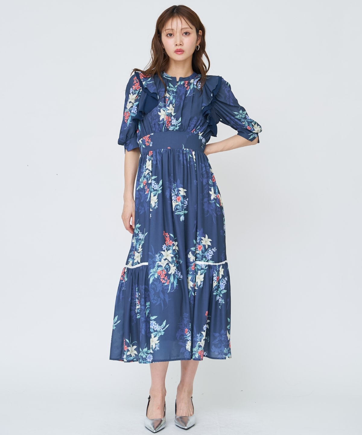 【先行予約受付中】シャドーフラワーブーケワンピース