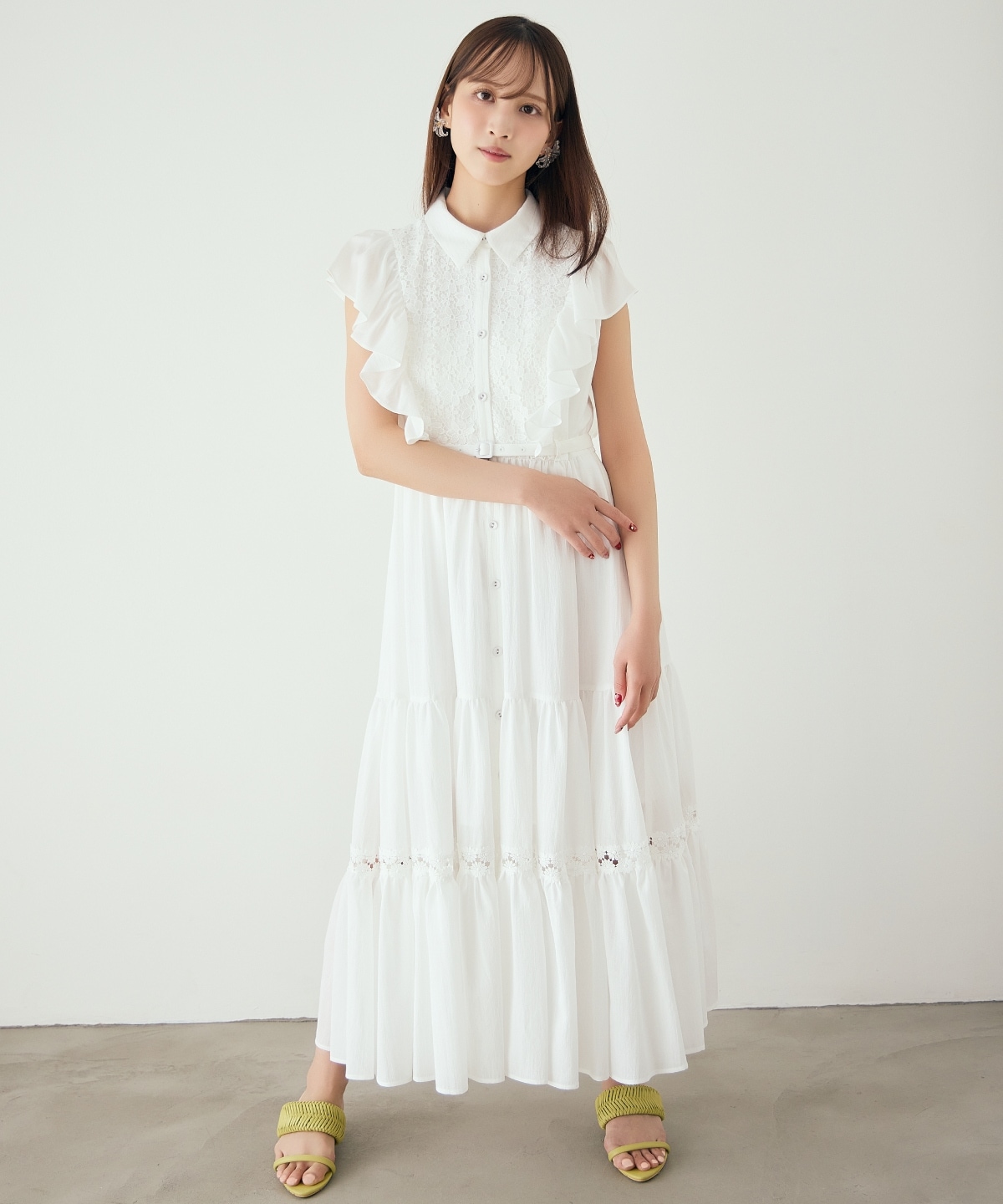 【先行予約受付中】レースフリルシャツワンピース