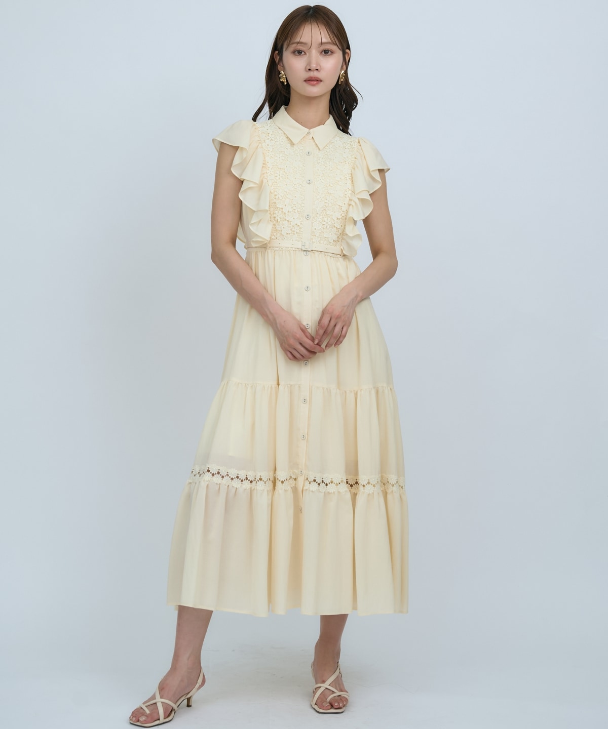 【先行予約受付中】レースフリルシャツワンピース