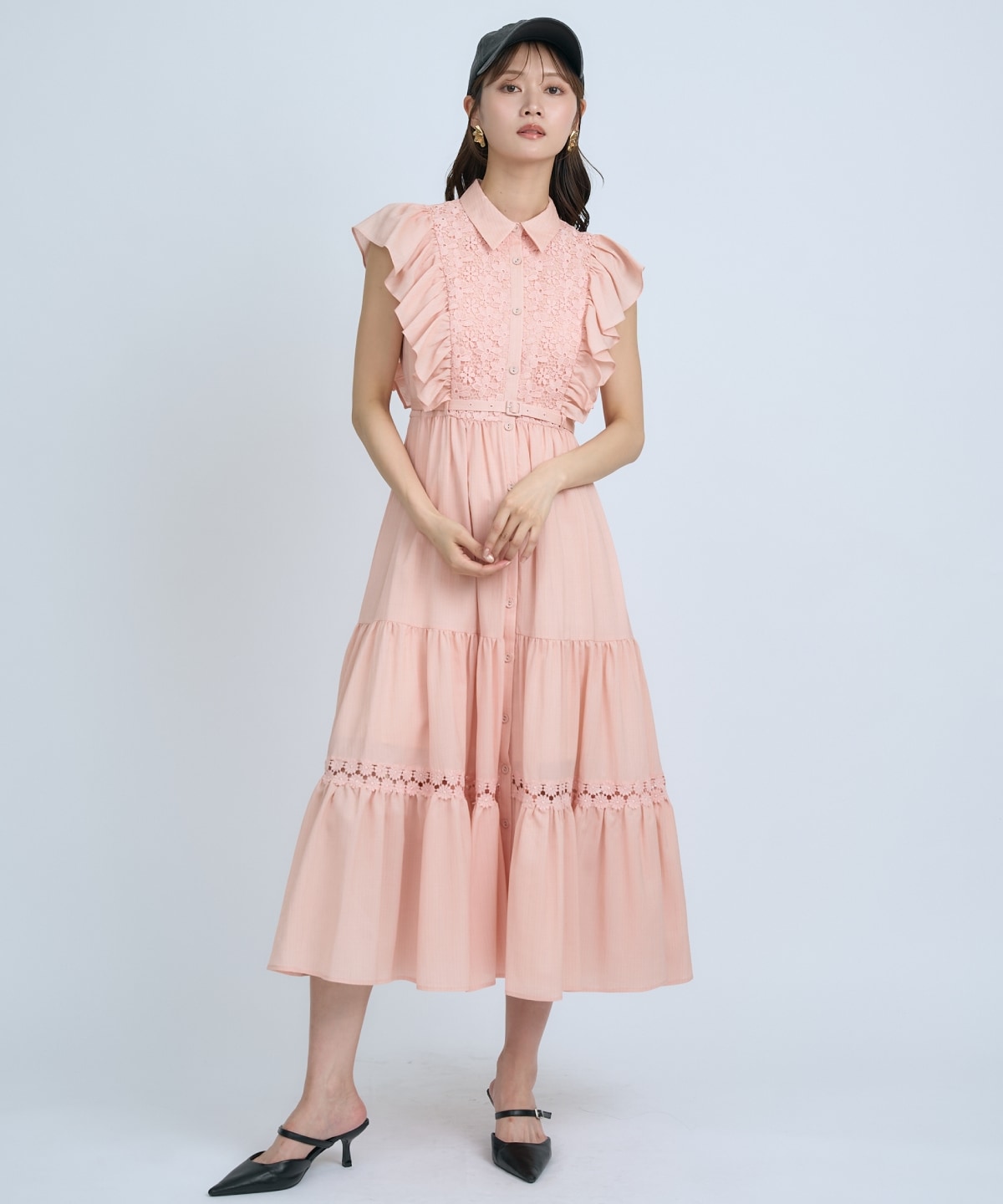 【先行予約受付中】レースフリルシャツワンピース