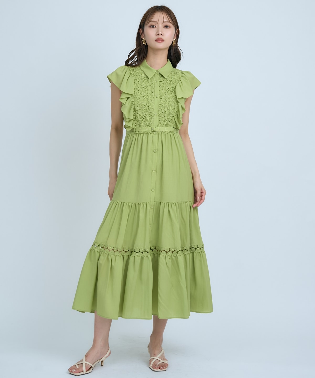 【先行予約受付中】レースフリルシャツワンピース