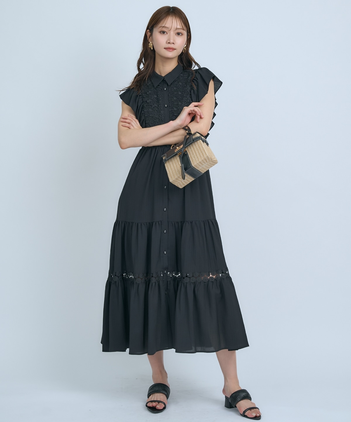 【先行予約受付中】レースフリルシャツワンピース