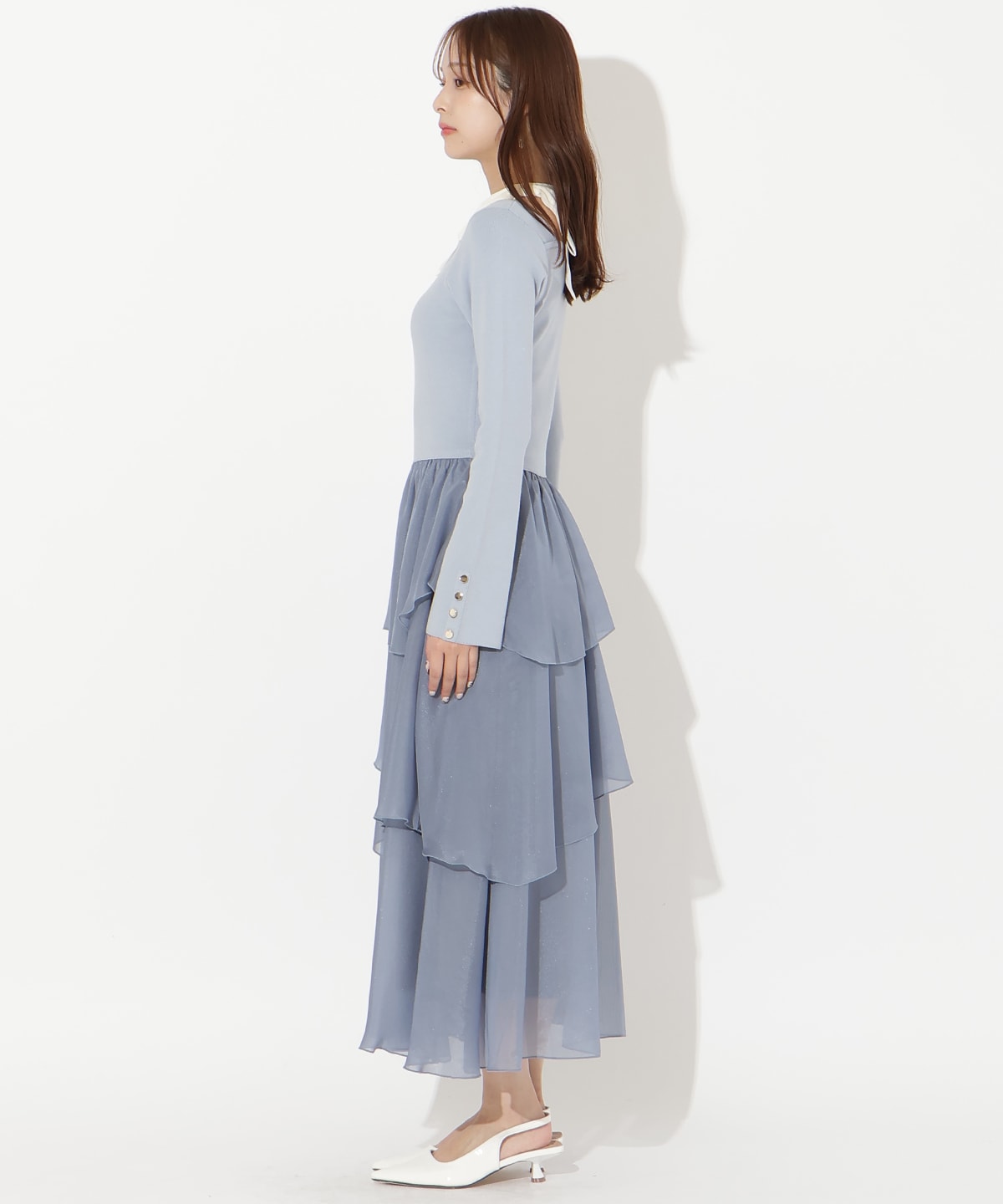 【先行予約受付中】リボン付きニットドッキングワンピース