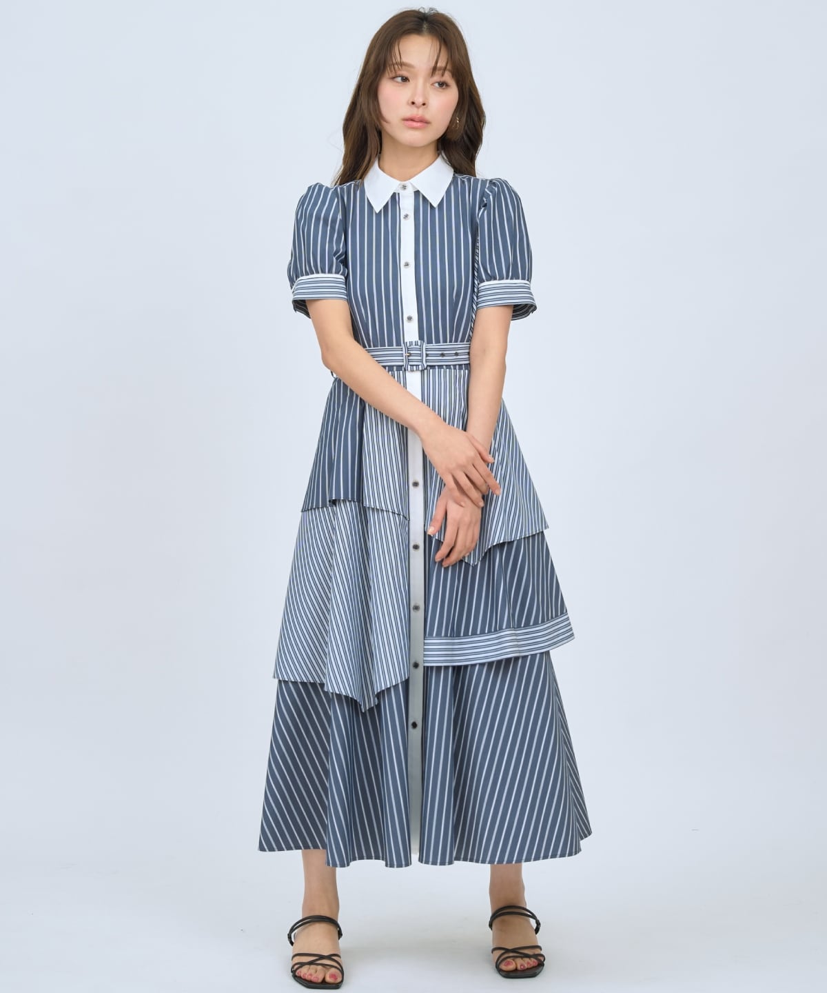 【先行予約受付中】マルチストライプシャツワンピース