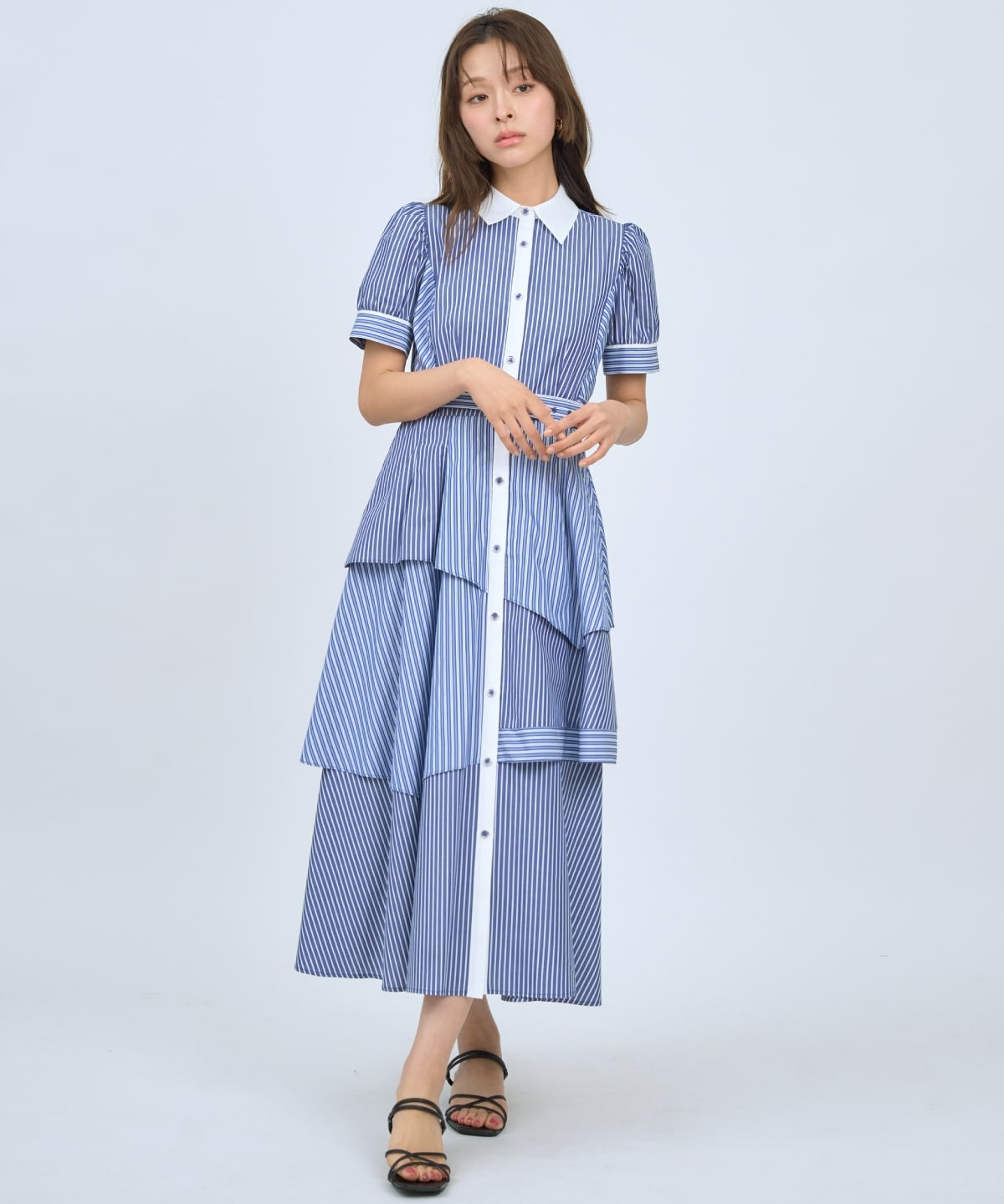 【先行予約受付中】マルチストライプシャツワンピース
