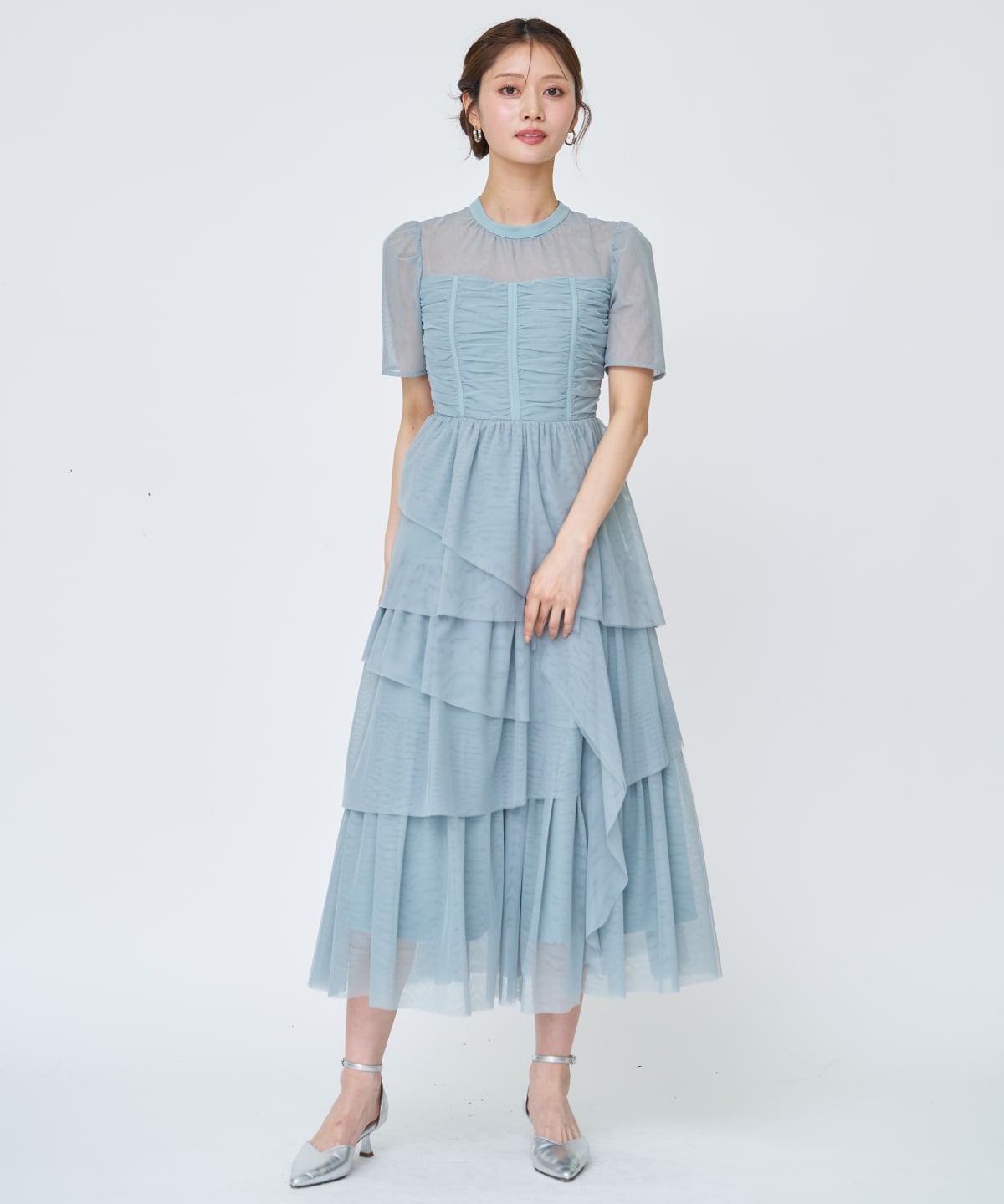 チュールギャザードレス