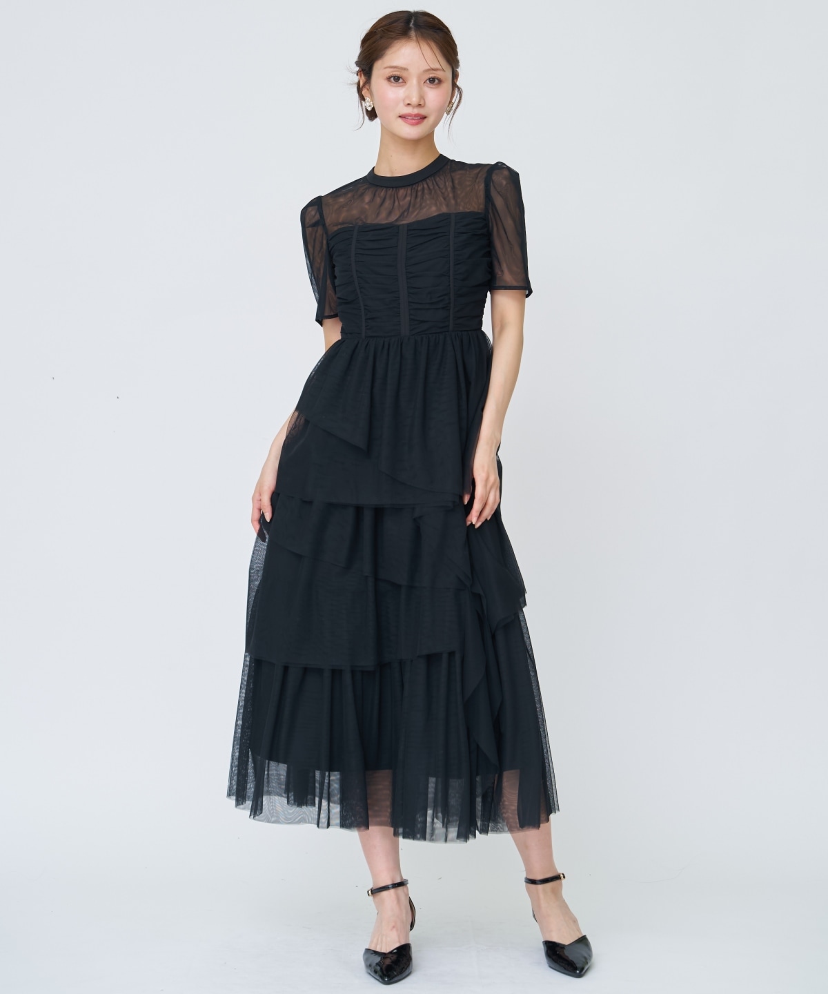 チュールギャザードレス