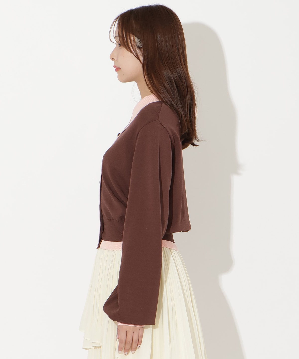【先行予約受付中】配色レイヤードライクニットカーディガン