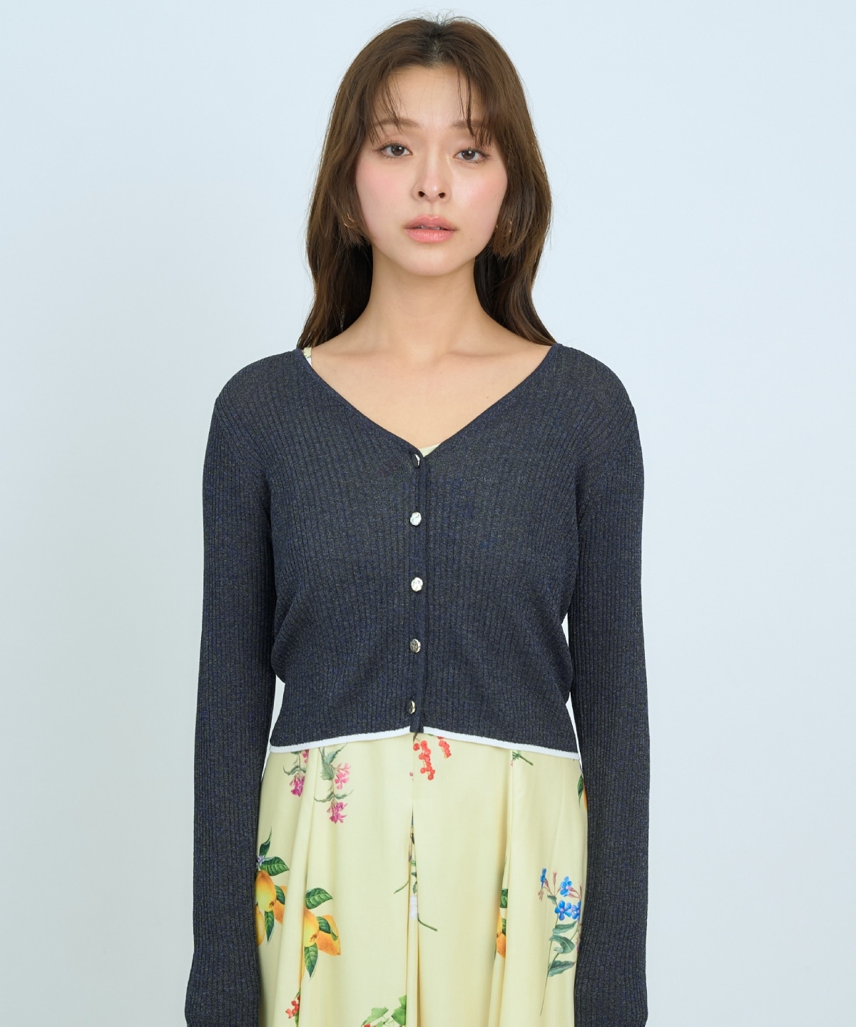 【5/14(木)一部店舗先行発売】シアーリブクロップドニットカーディガン