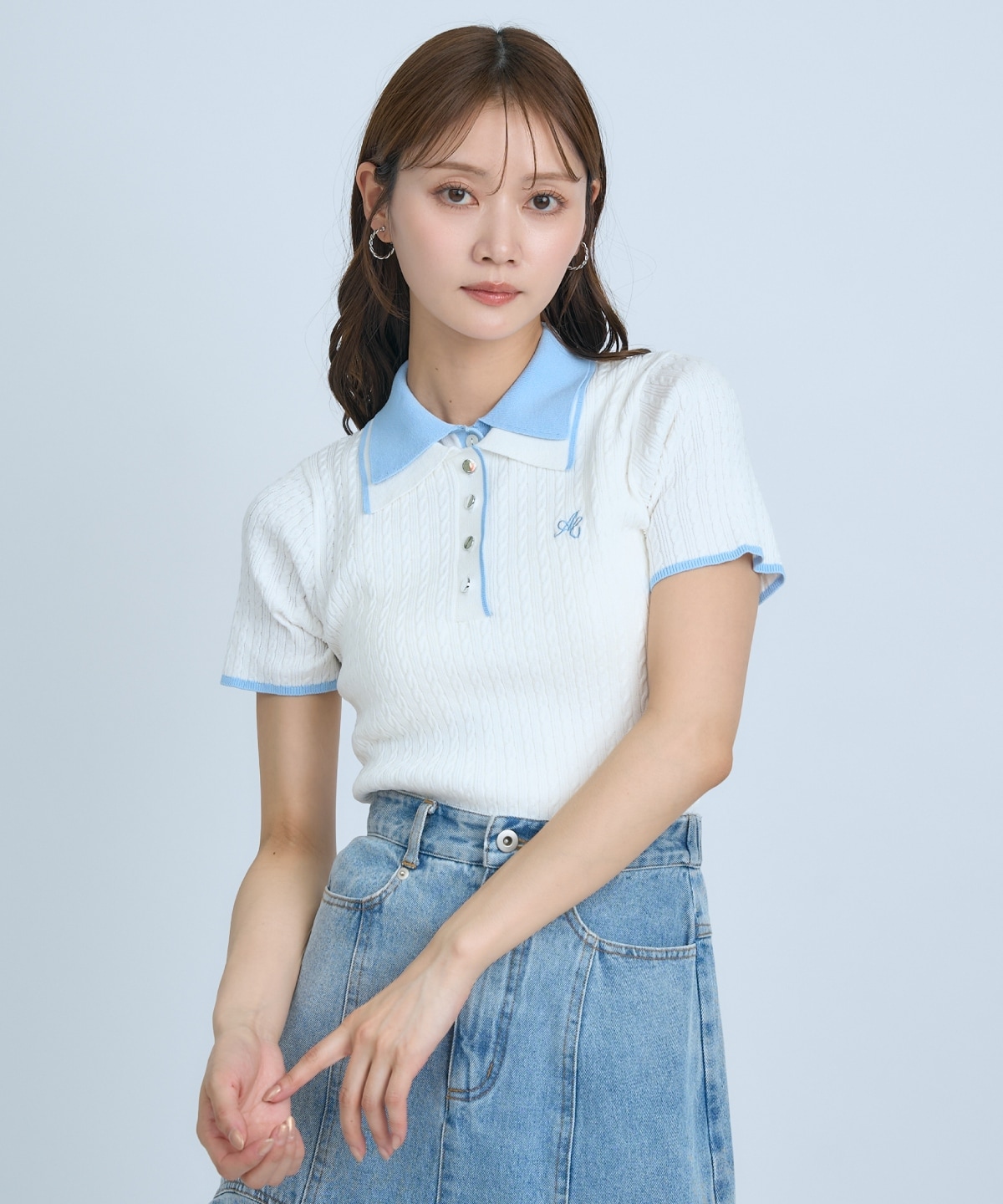 【先行予約受付中】ダブルカラーケーブルポロニット