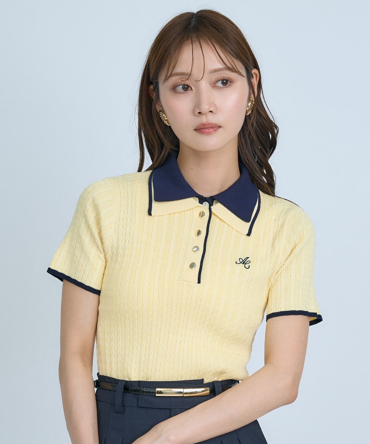 【先行予約受付中】ダブルカラーケーブルポロニット