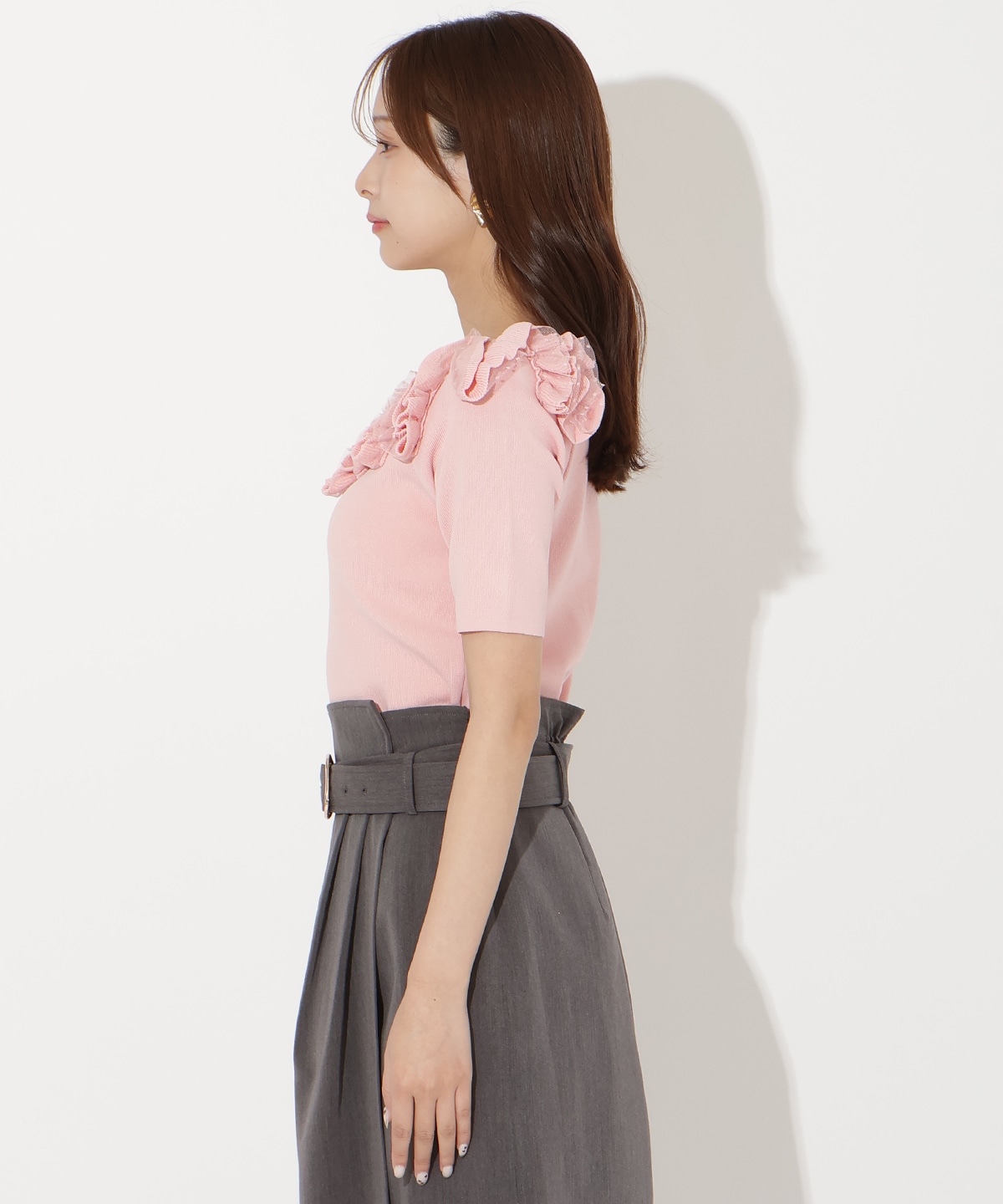 【先行予約受付中】フリルボートネックニットプルオーバー