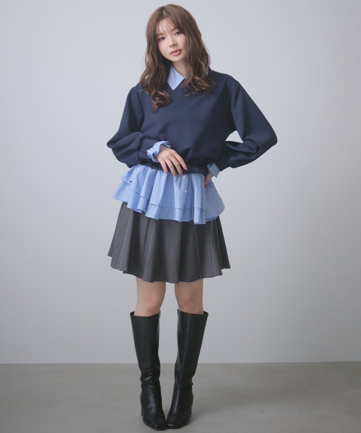 【先行予約受付中】ベルト付きフレアミニスカート