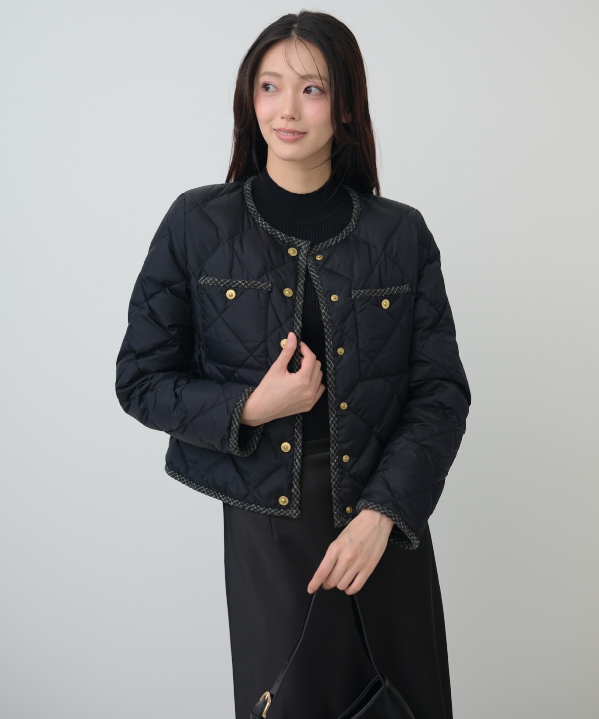 【TAION×AND COUTURE】ノーカラーショートダウンジャケット