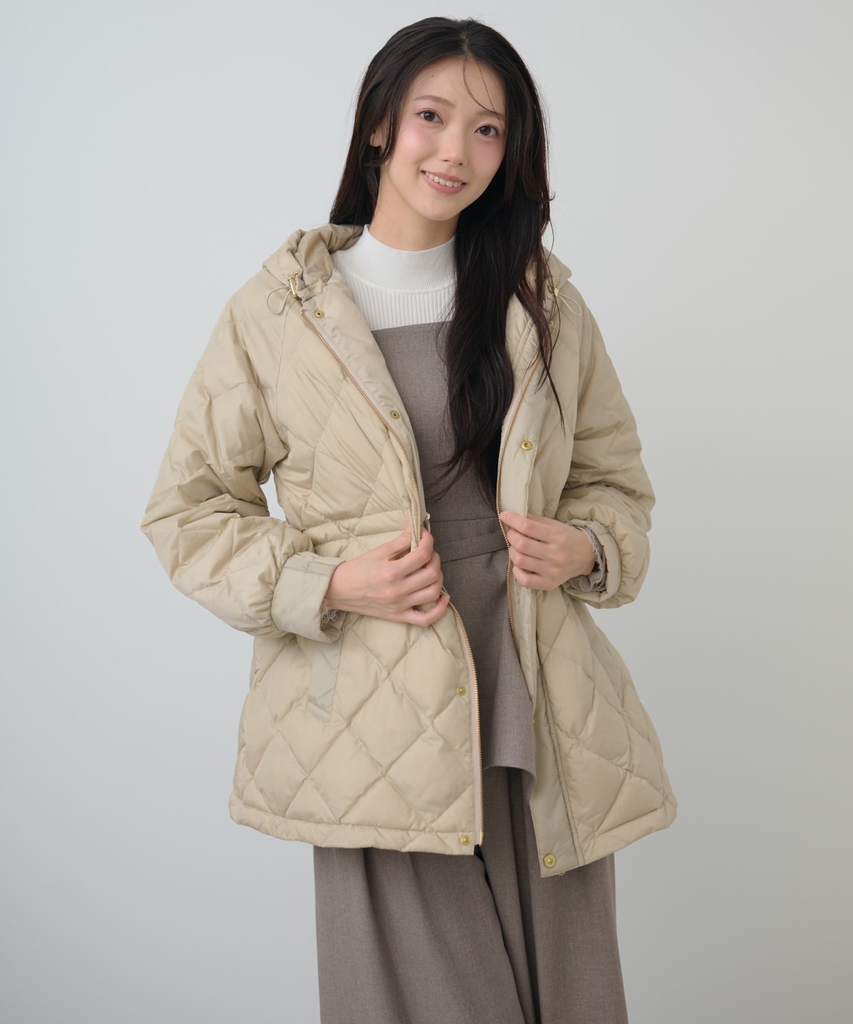【TAION×AND COUTURE】ウエストドロストミドルダウンジャケット