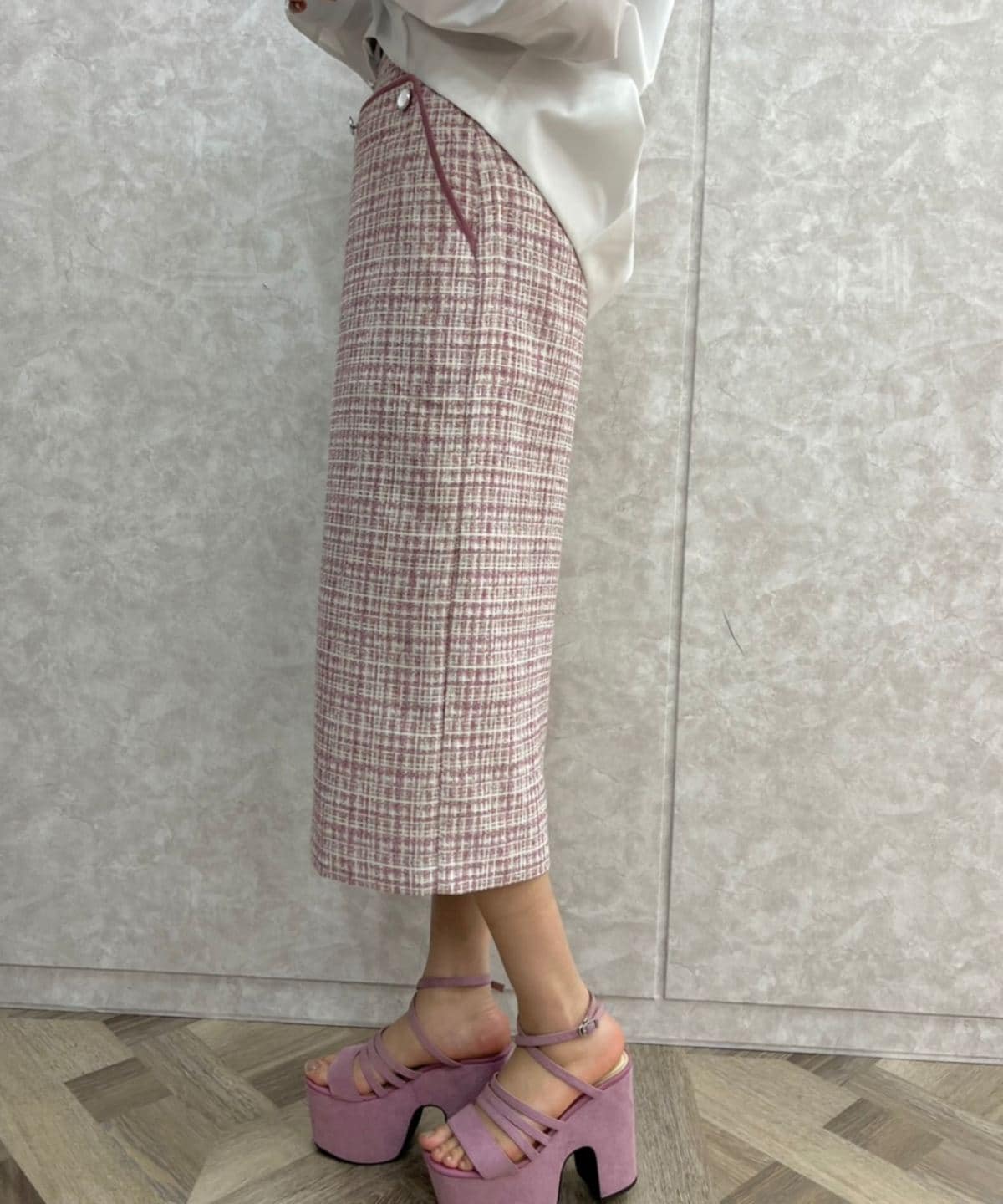 【高橋ひかるさん着用商品】ツイードタイトスカート