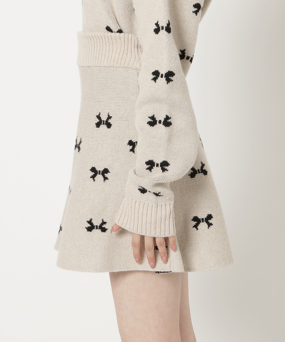 リボンジャガードニットスカート