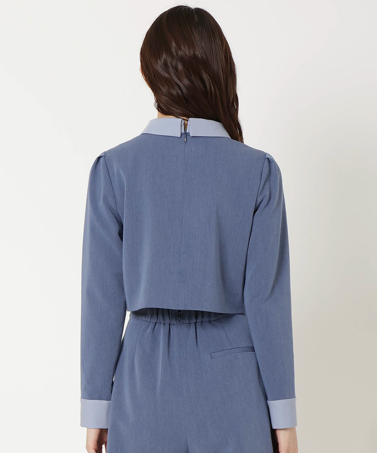 【セットアップ可能】配色襟トップス