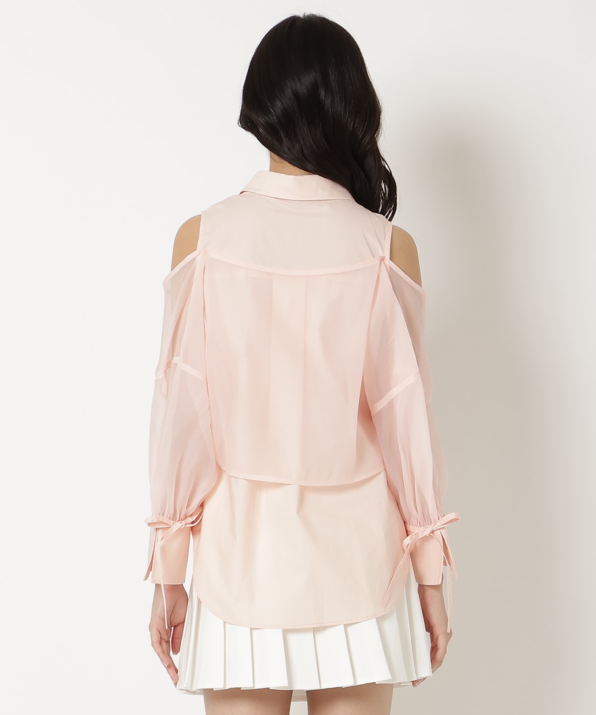 フロントリボンオフショルシャツ