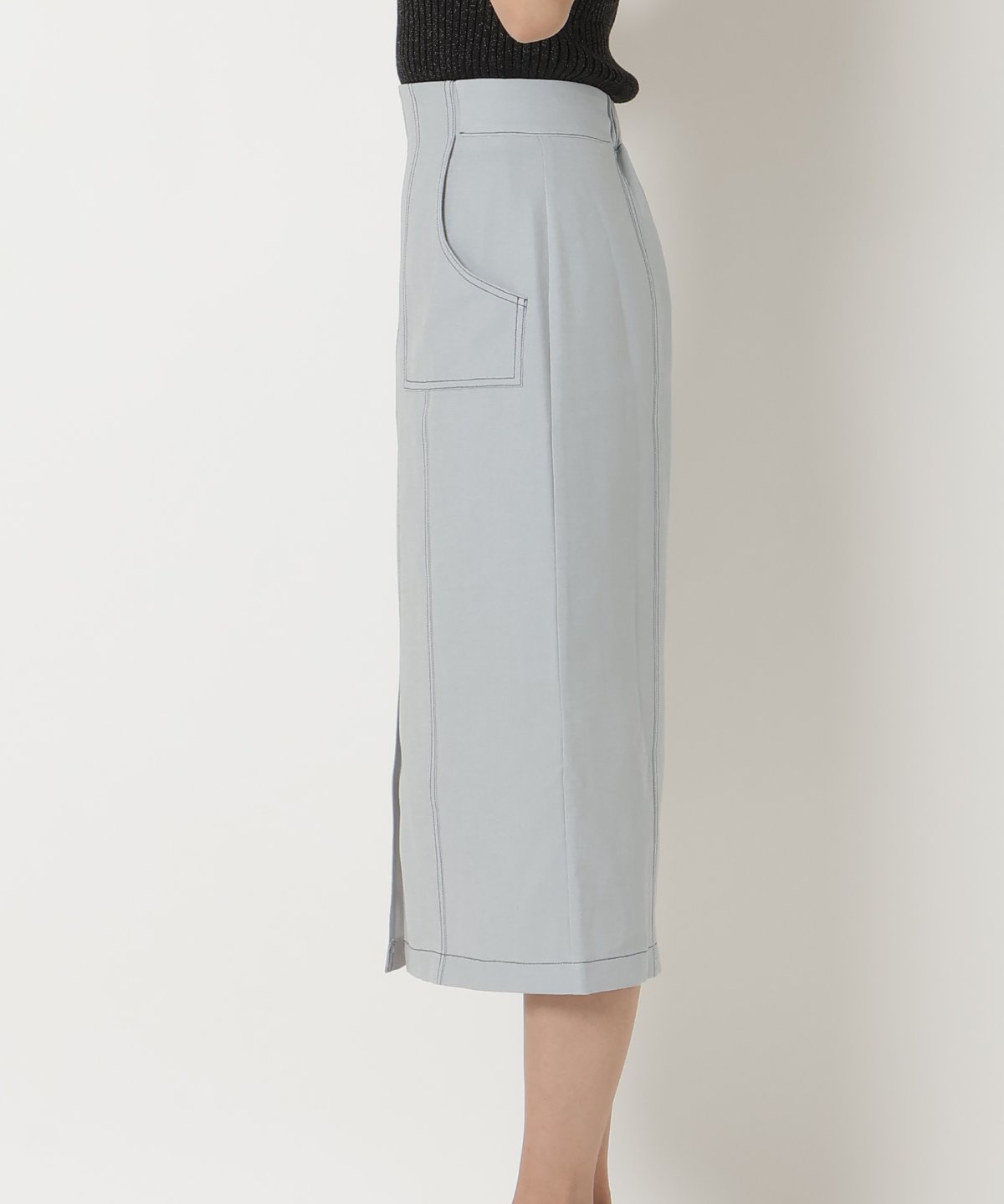 配色ステッチタイトスカート