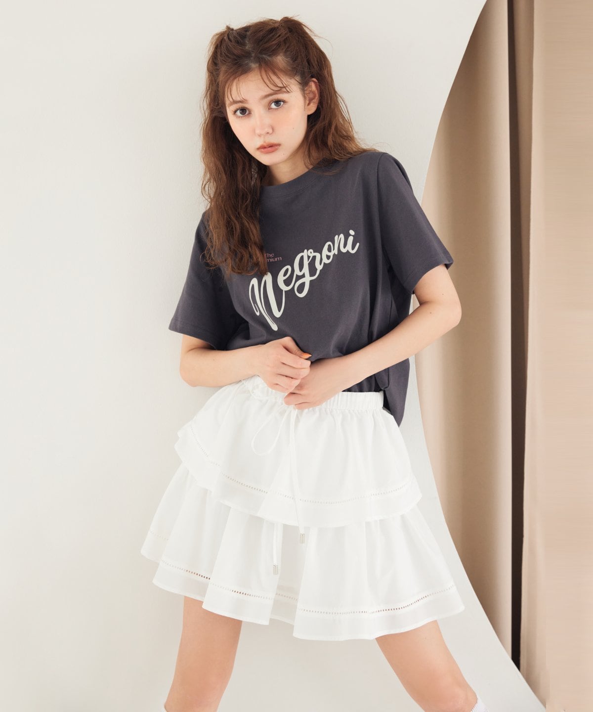 コットンフリルミニスカート