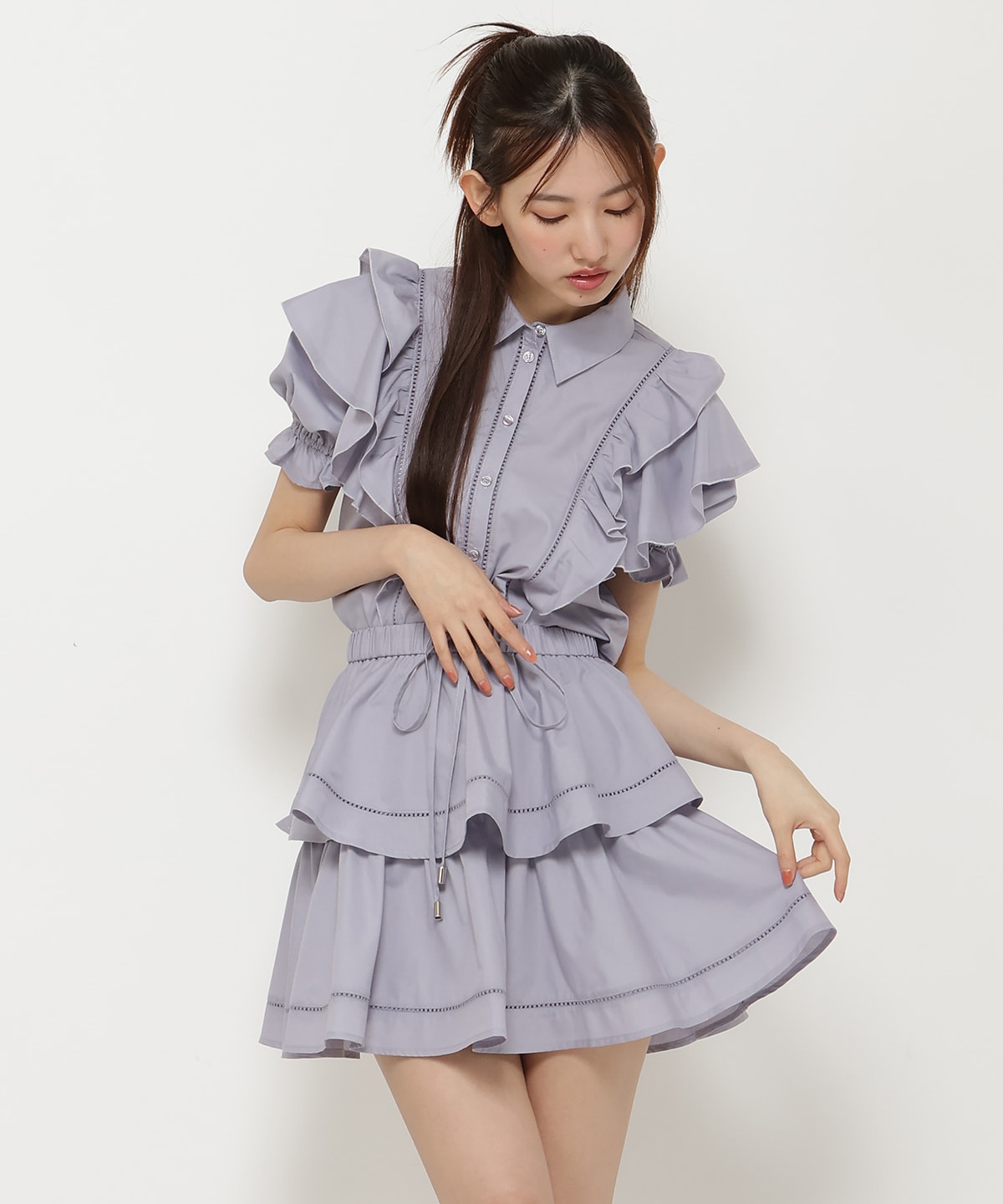 コットンフリルミニスカート