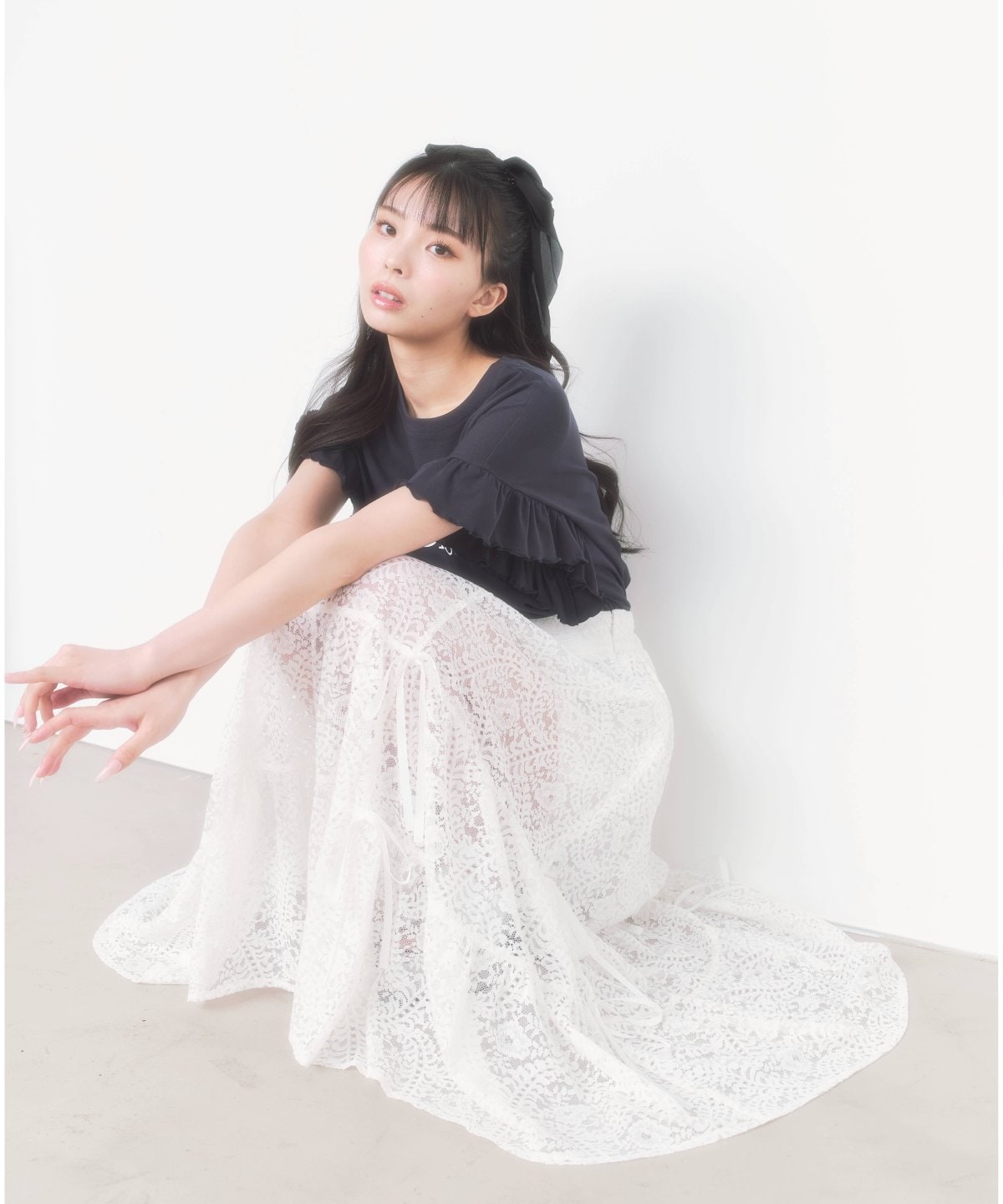 フリル袖Tシャツ