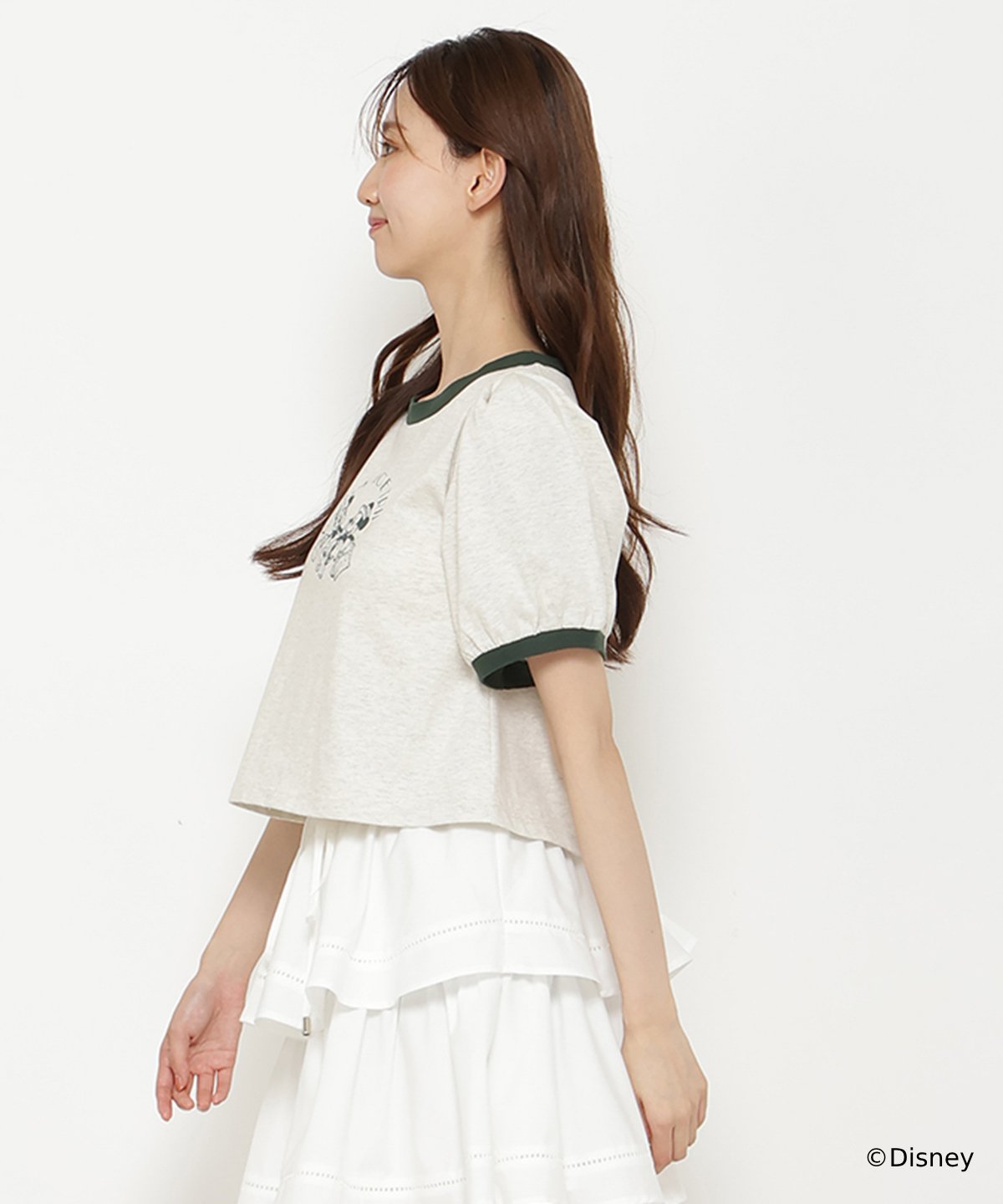 ミッキー&ミニー / トラベルデザイン リンガーTシャツ