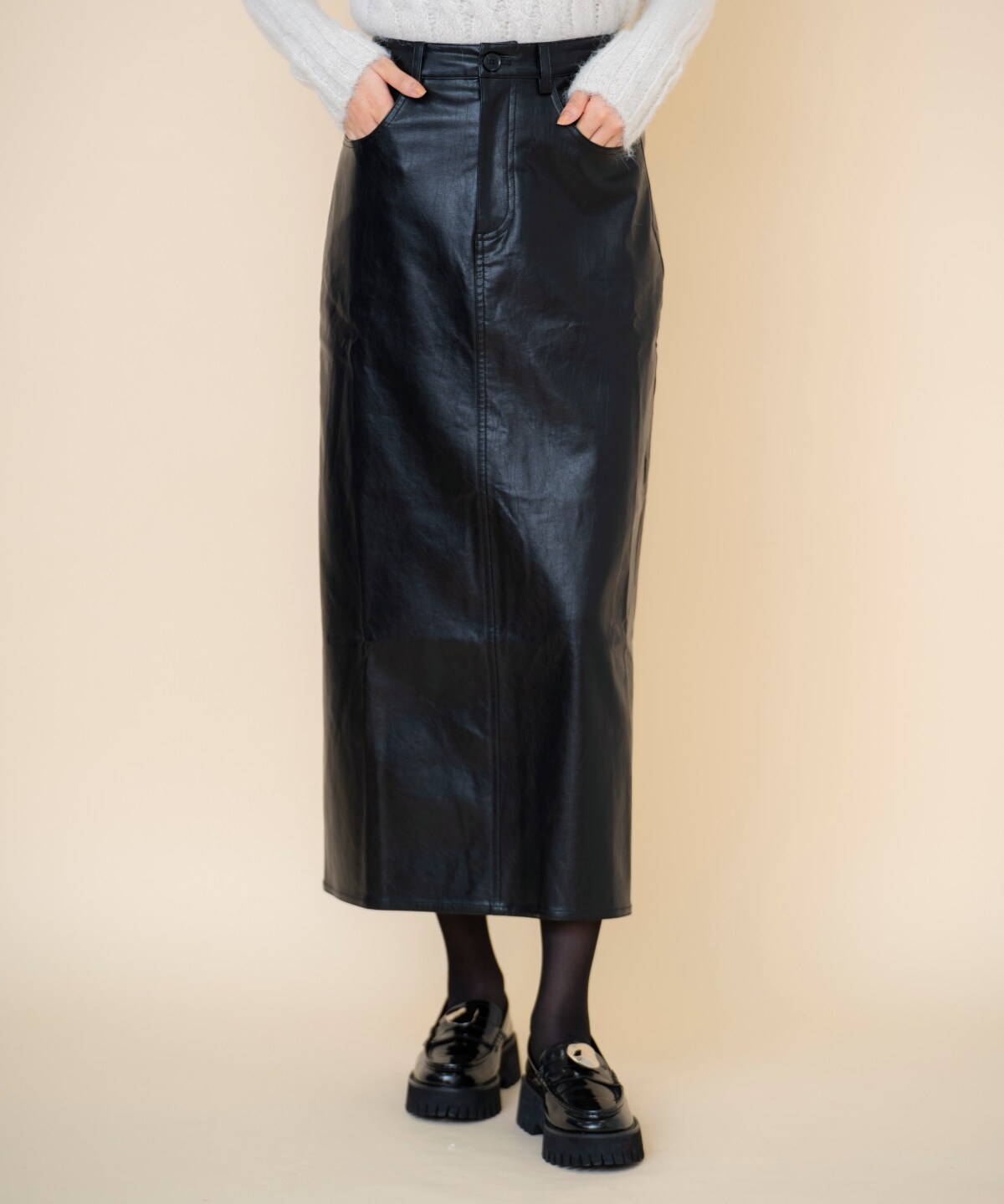 レザーロングスカート