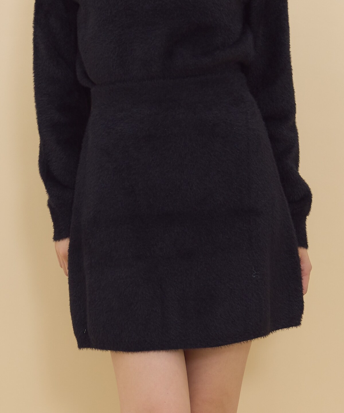 【セットアップ可能】シャギーニットミニスカート