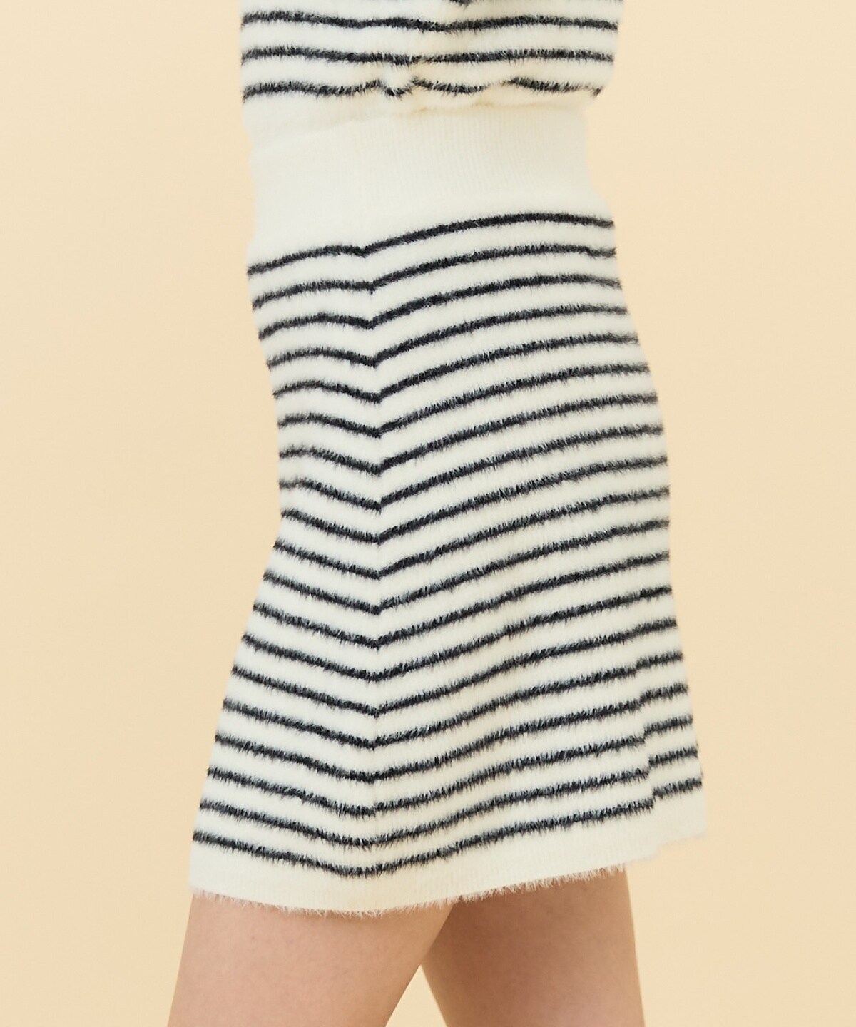 【セットアップ可能】シャギーニットミニスカート