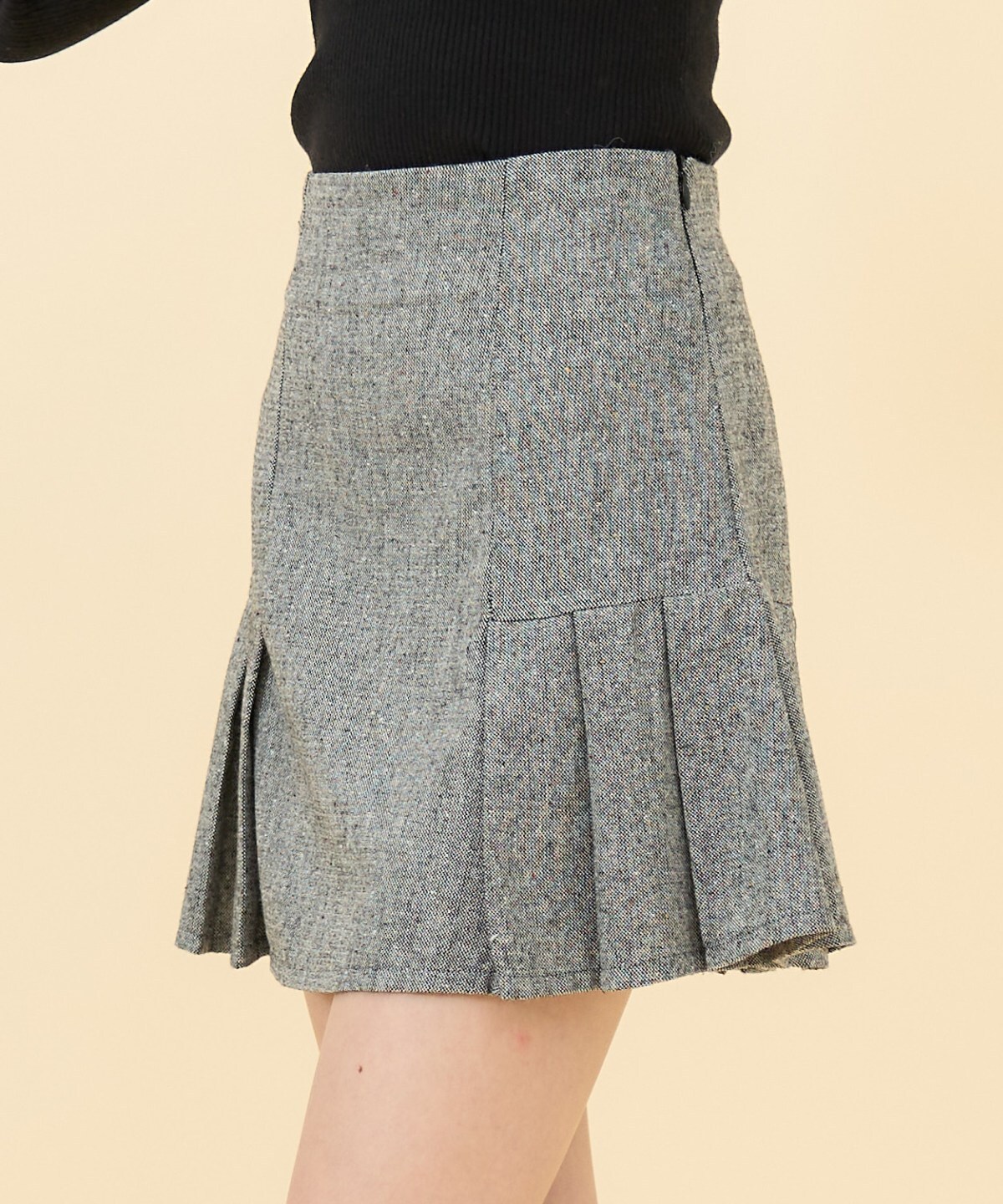 【セットアップ可能】ネッププリーツミニスカート