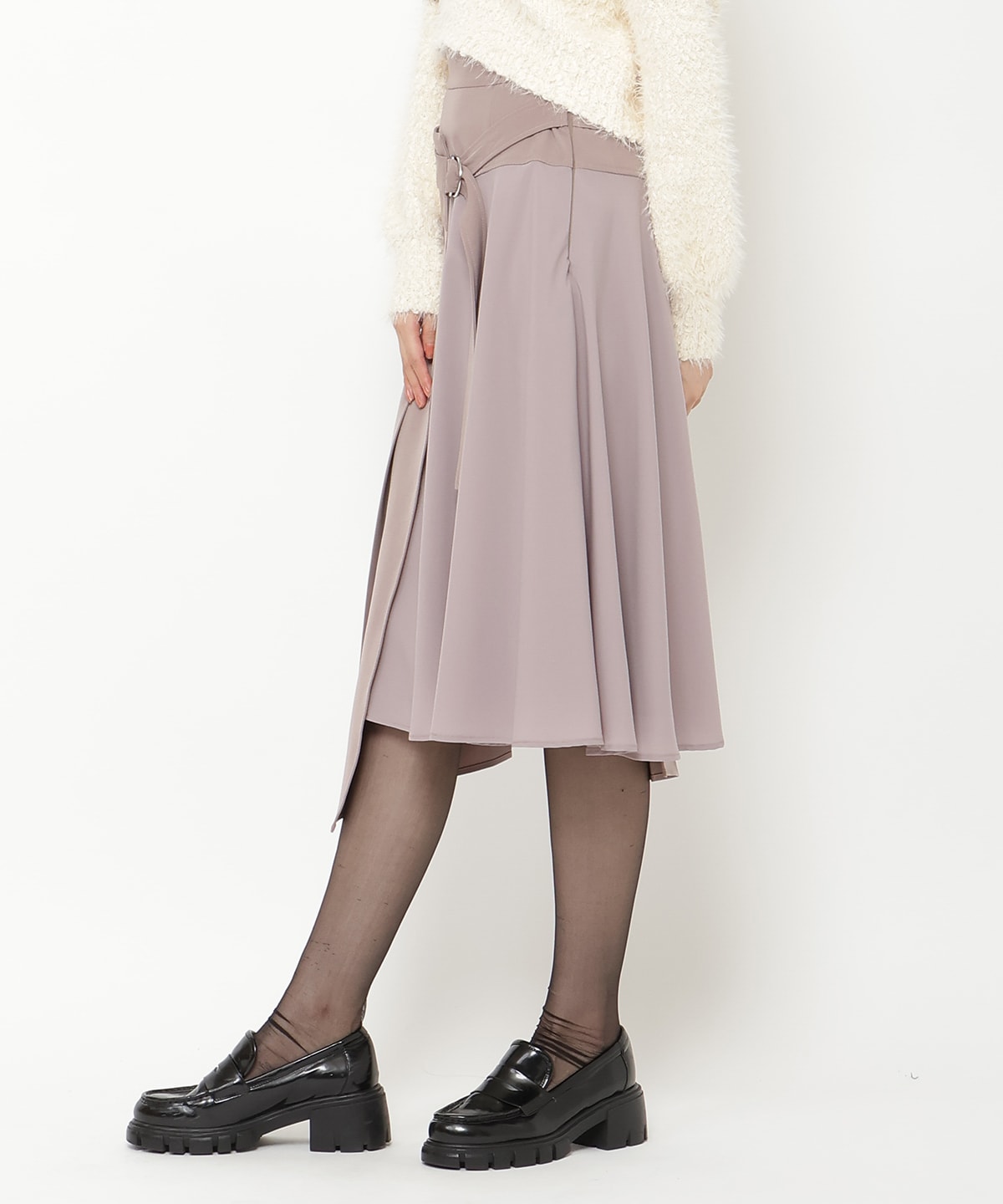 コンビネーションアシメプリーツスカート