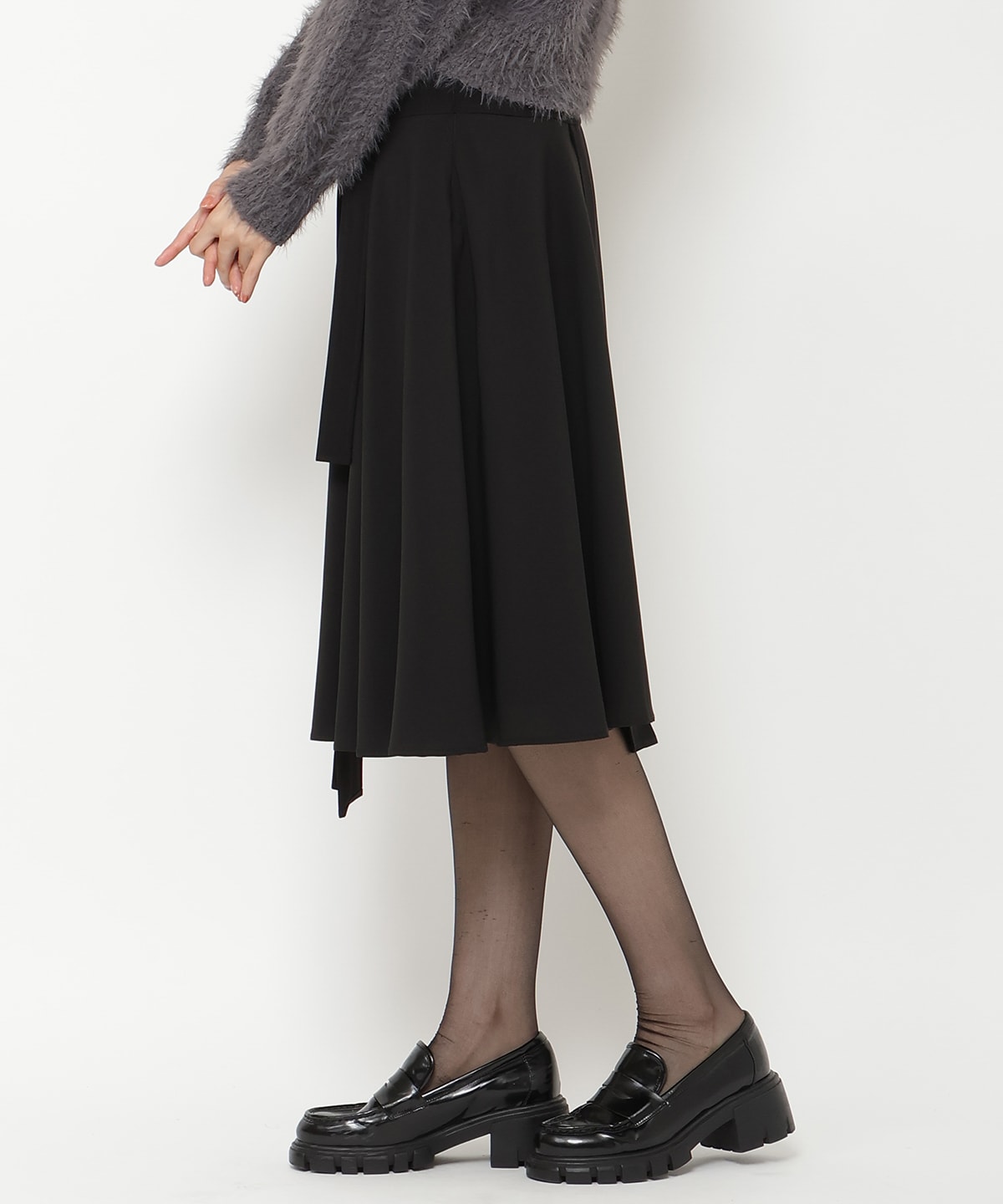 コンビネーションアシメプリーツスカート