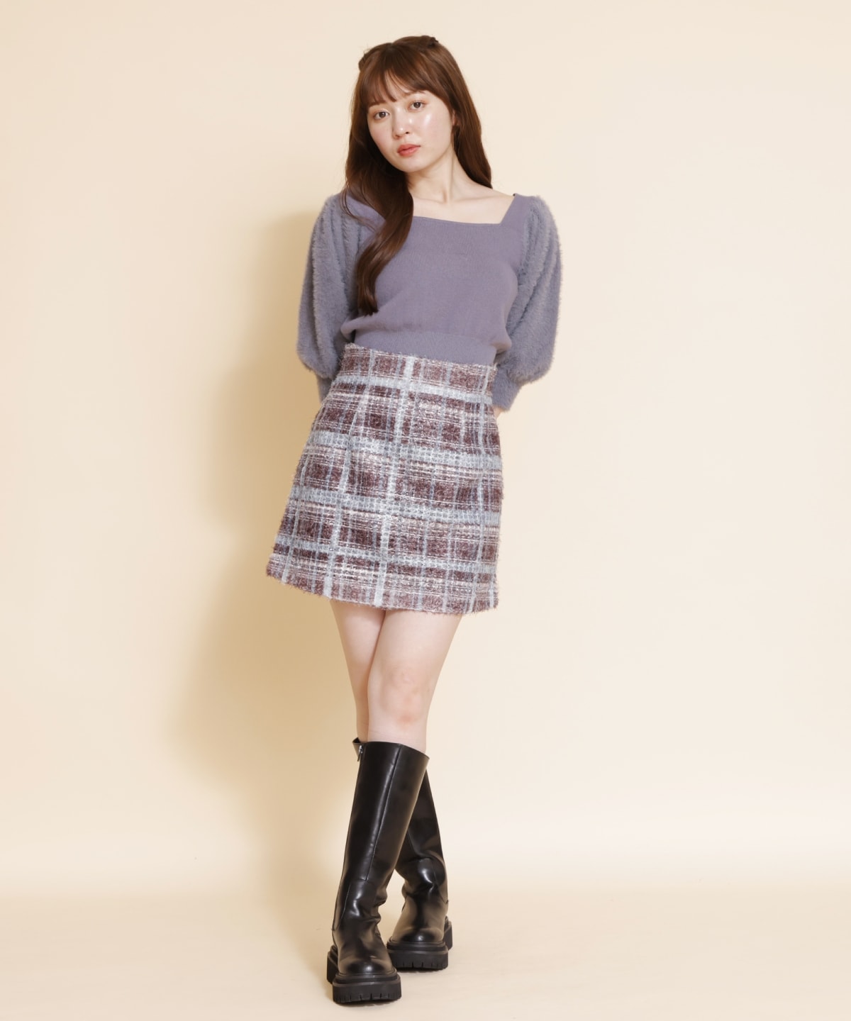 ファンシーチェックミニスカート