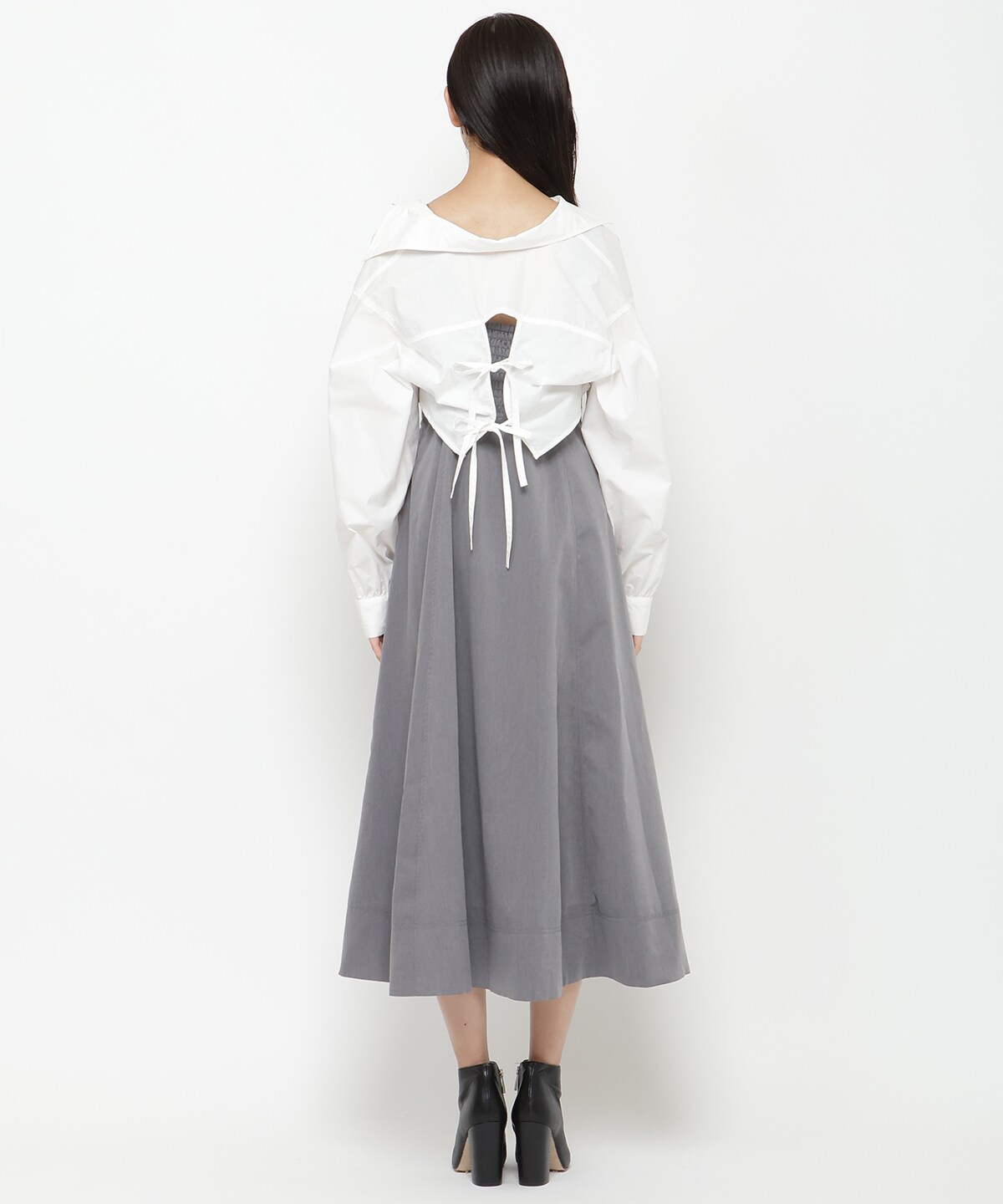 バックリボンシャツ＆キャミワンピセット