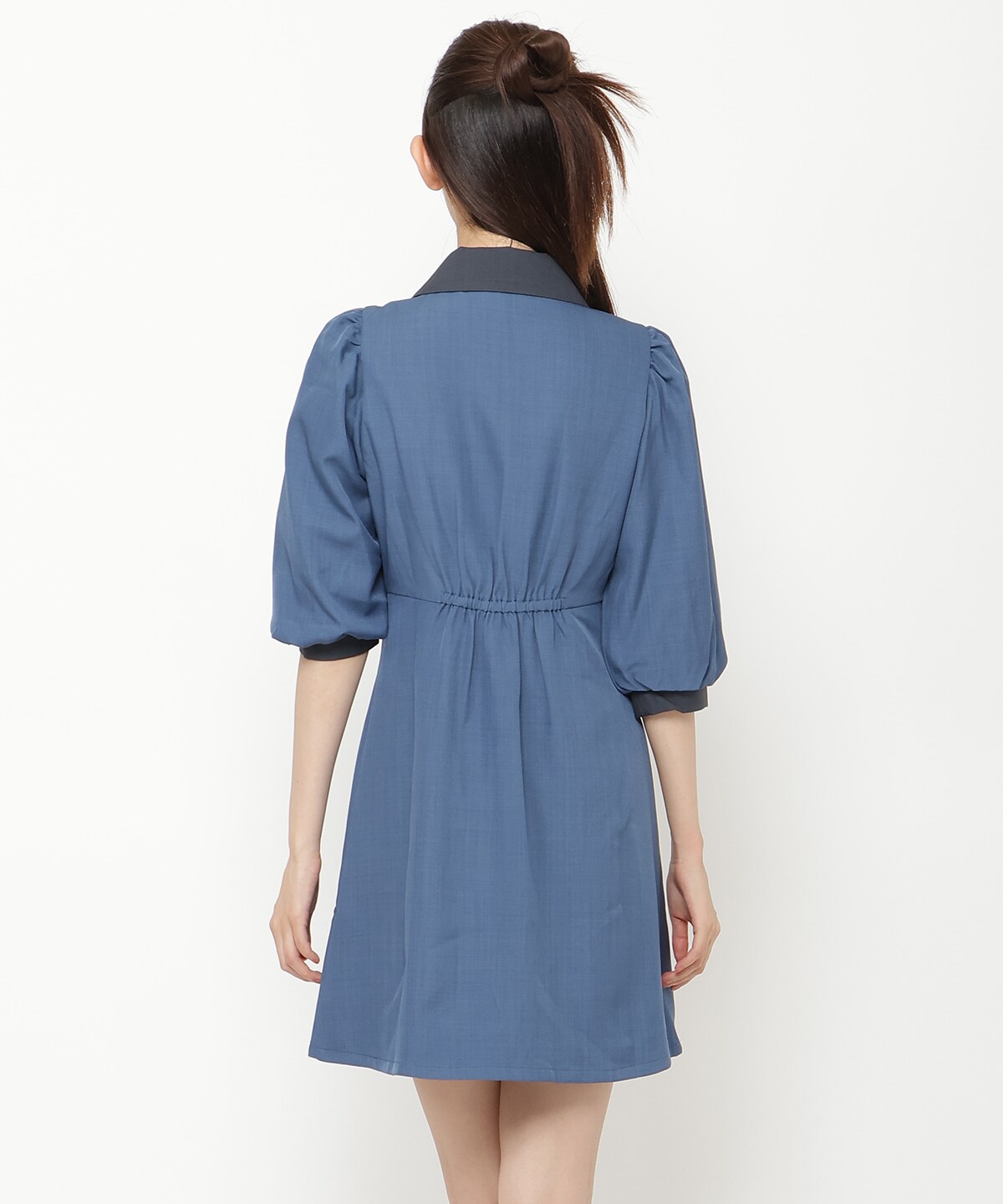 【オンラインショップ・ルミネ店限定】バイカラーフロントジップミニワンピース