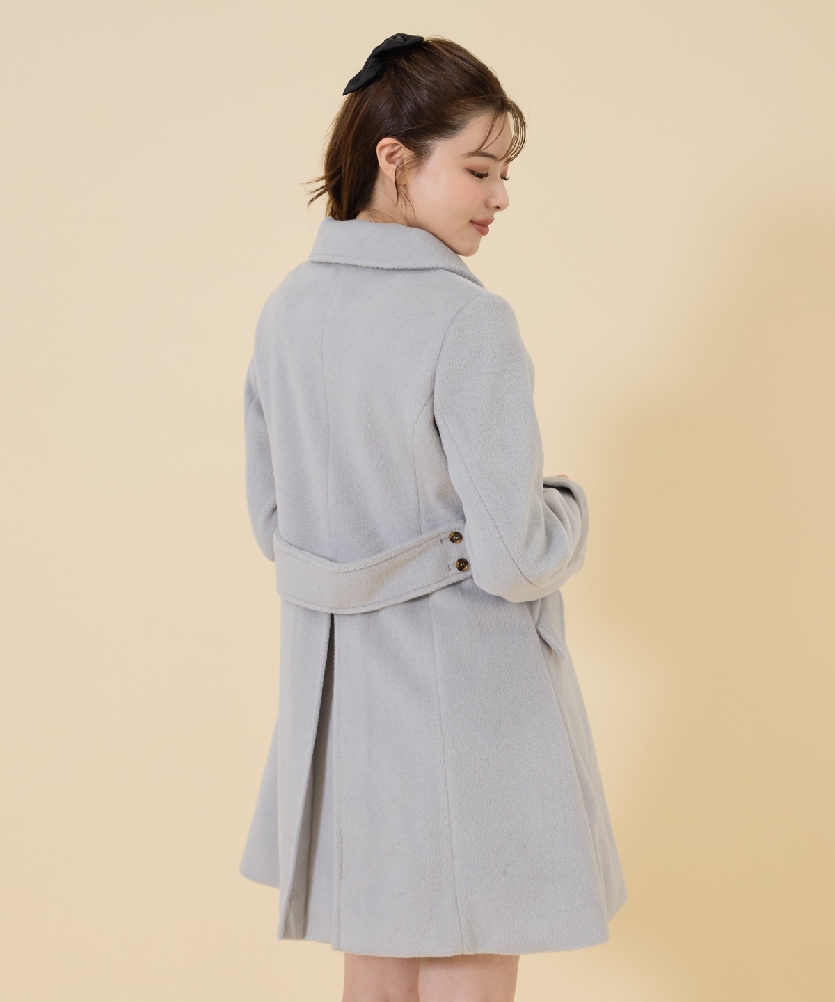 ウールライクダブルミドルコート