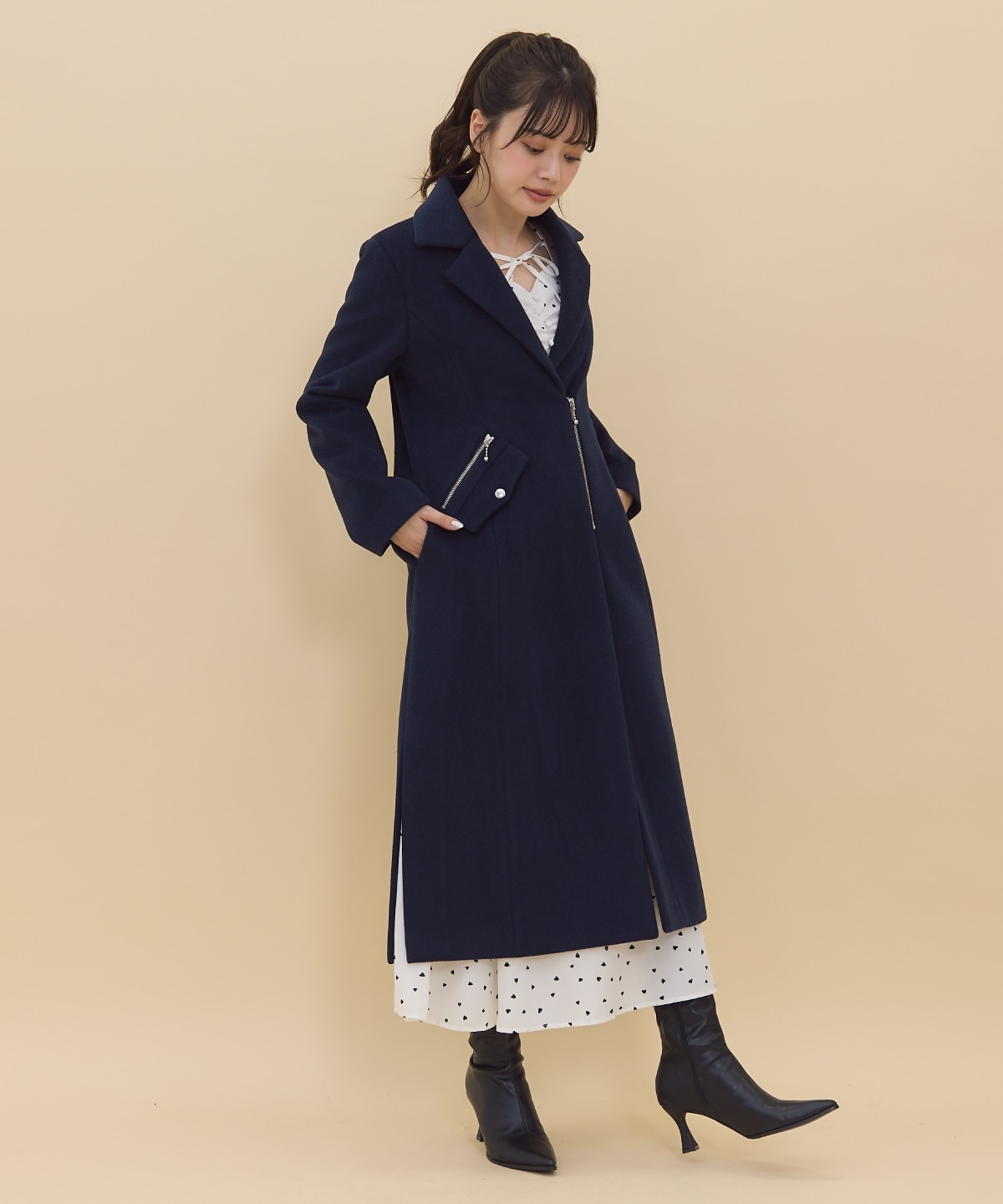 ジップチェスターコート