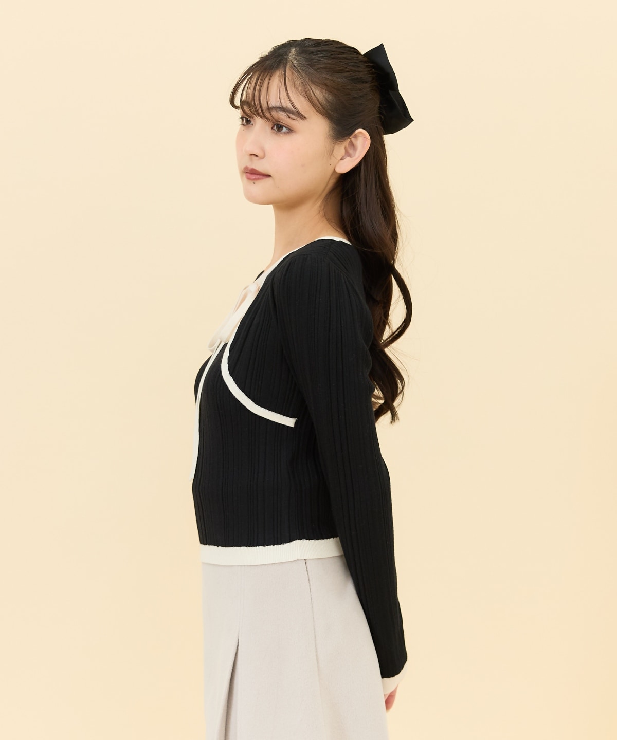 ボレロレイヤードデザインニット