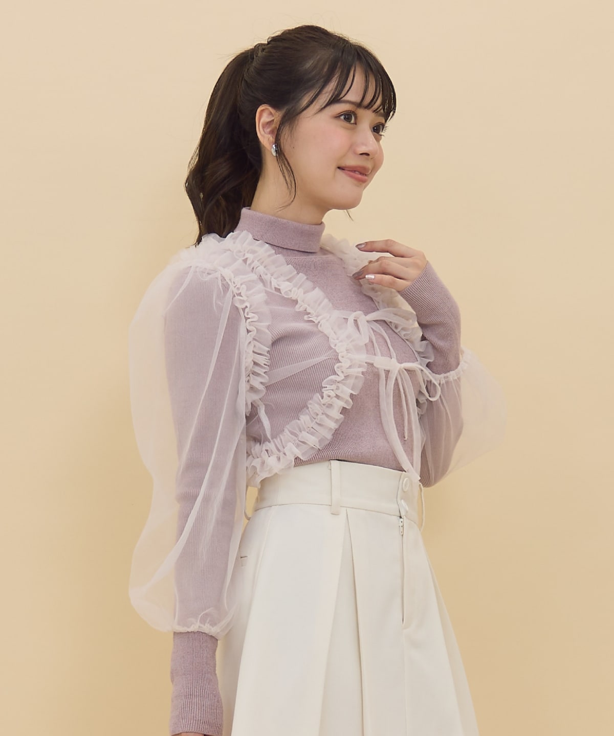 チュールボレロニット＆プルオーバーセット