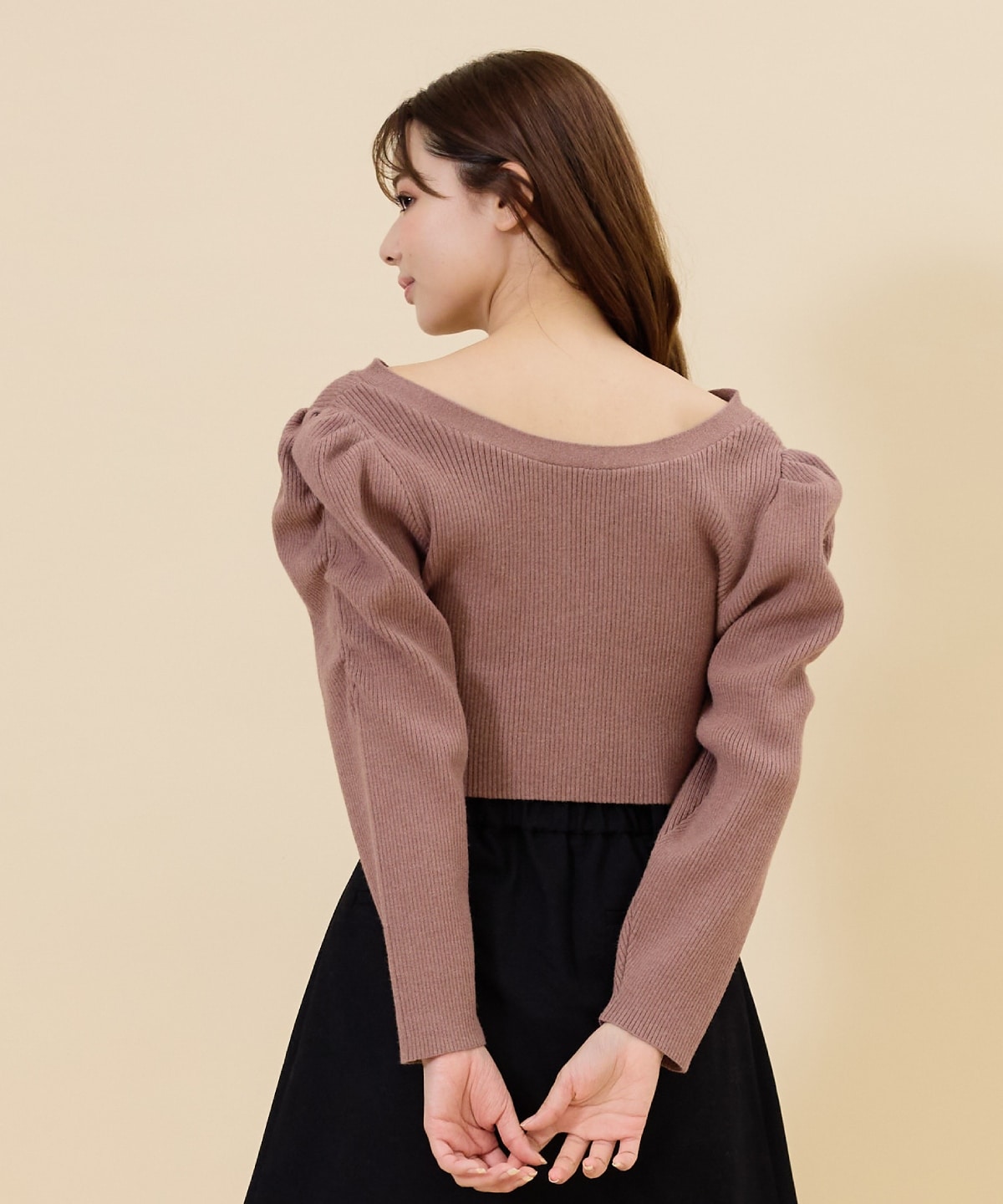 ボリュームショルダーリブカーディガン