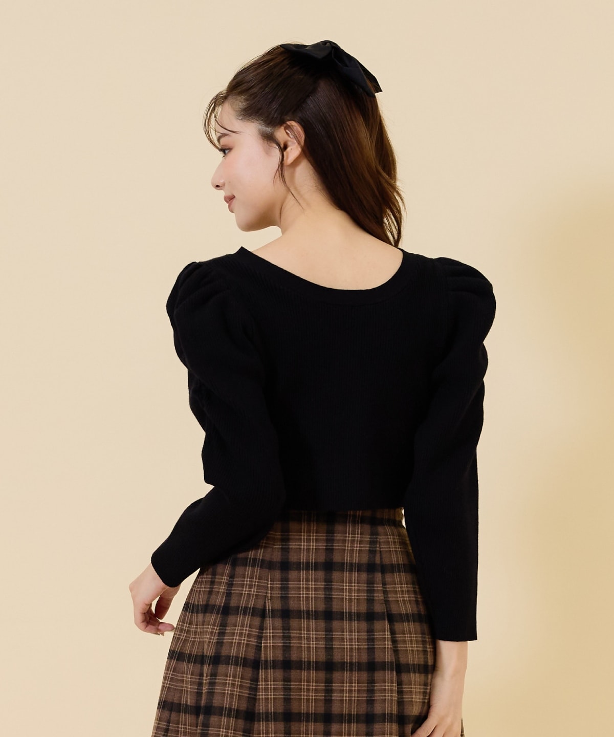 ボリュームショルダーリブカーディガン