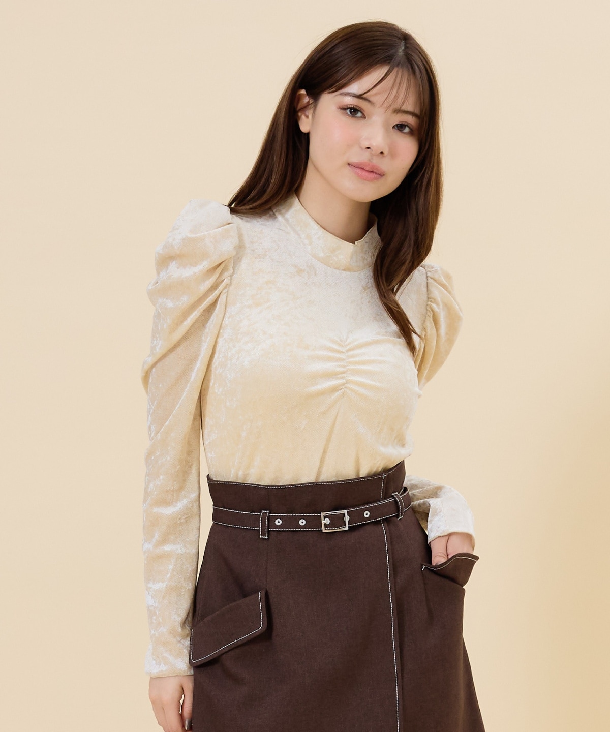 ベロアチュールトップス